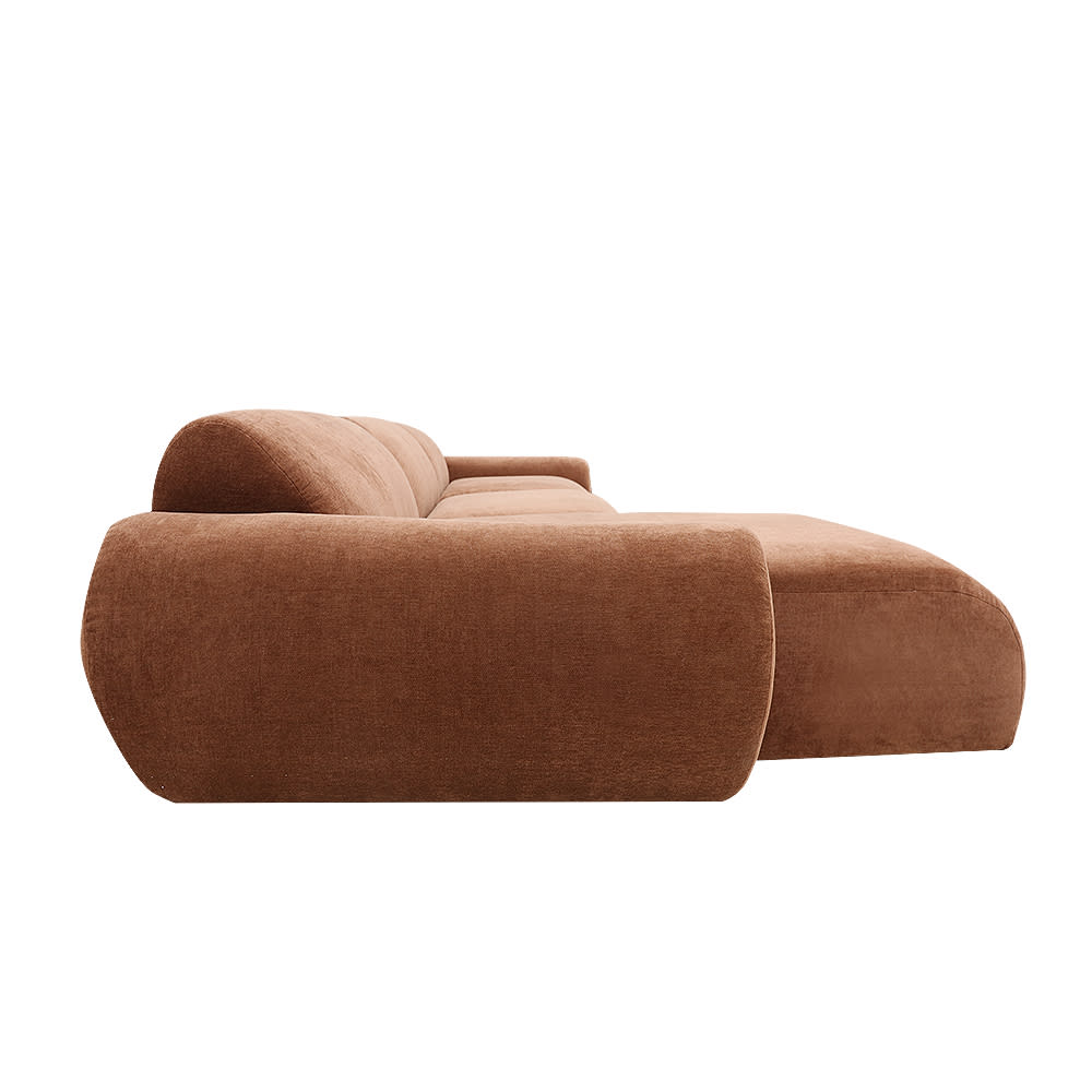 Malmo Muse Rust Chaise Sofa - 3 Seater color Muse Rust