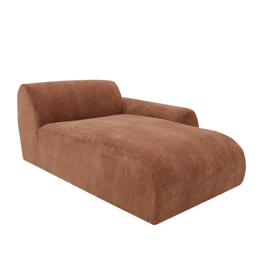Malmo Muse Rust Chaise Right Arm Facing Sofa Module color Muse Rust