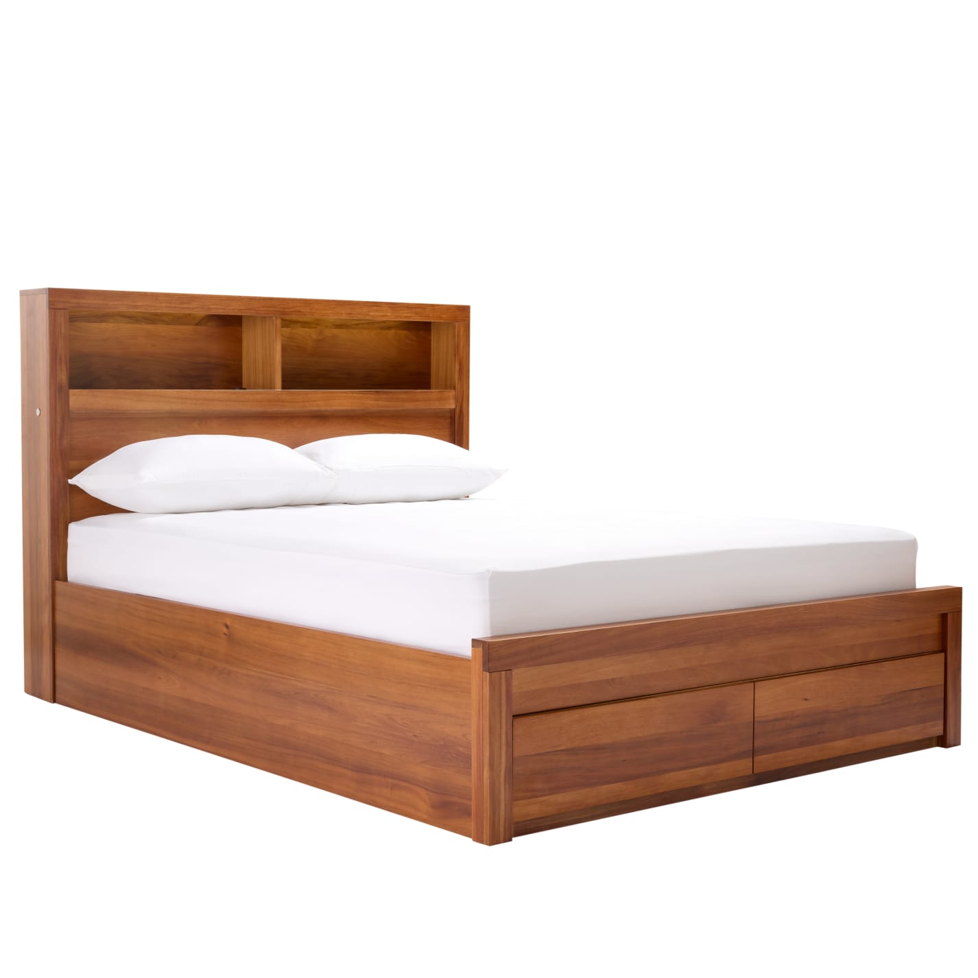 Clemence Blackwood Gaslift Bed Drawers Bookend with USB & LED color Blackwood