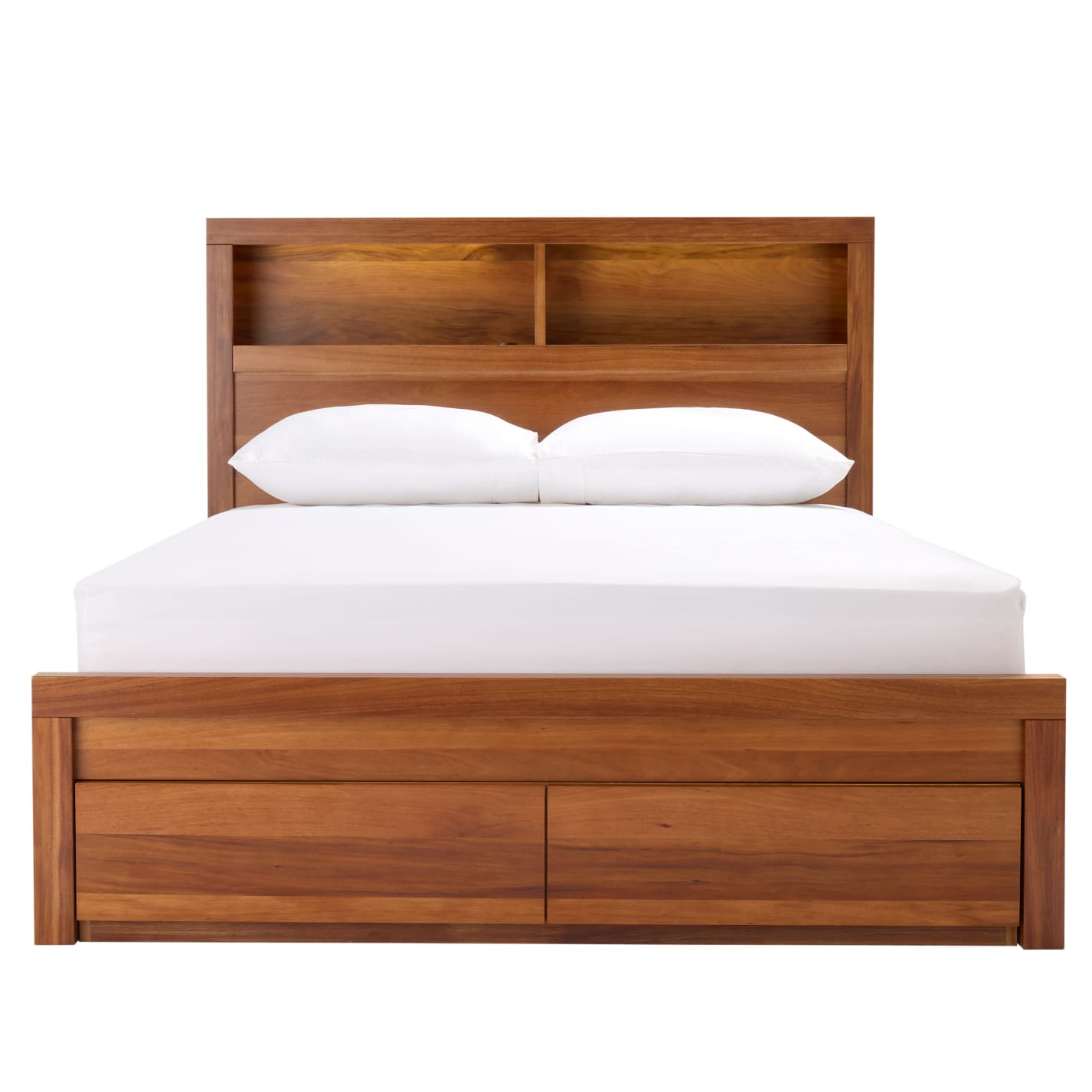 Clemence Blackwood Gaslift Bed Drawers Bookend with USB & LED color Blackwood
