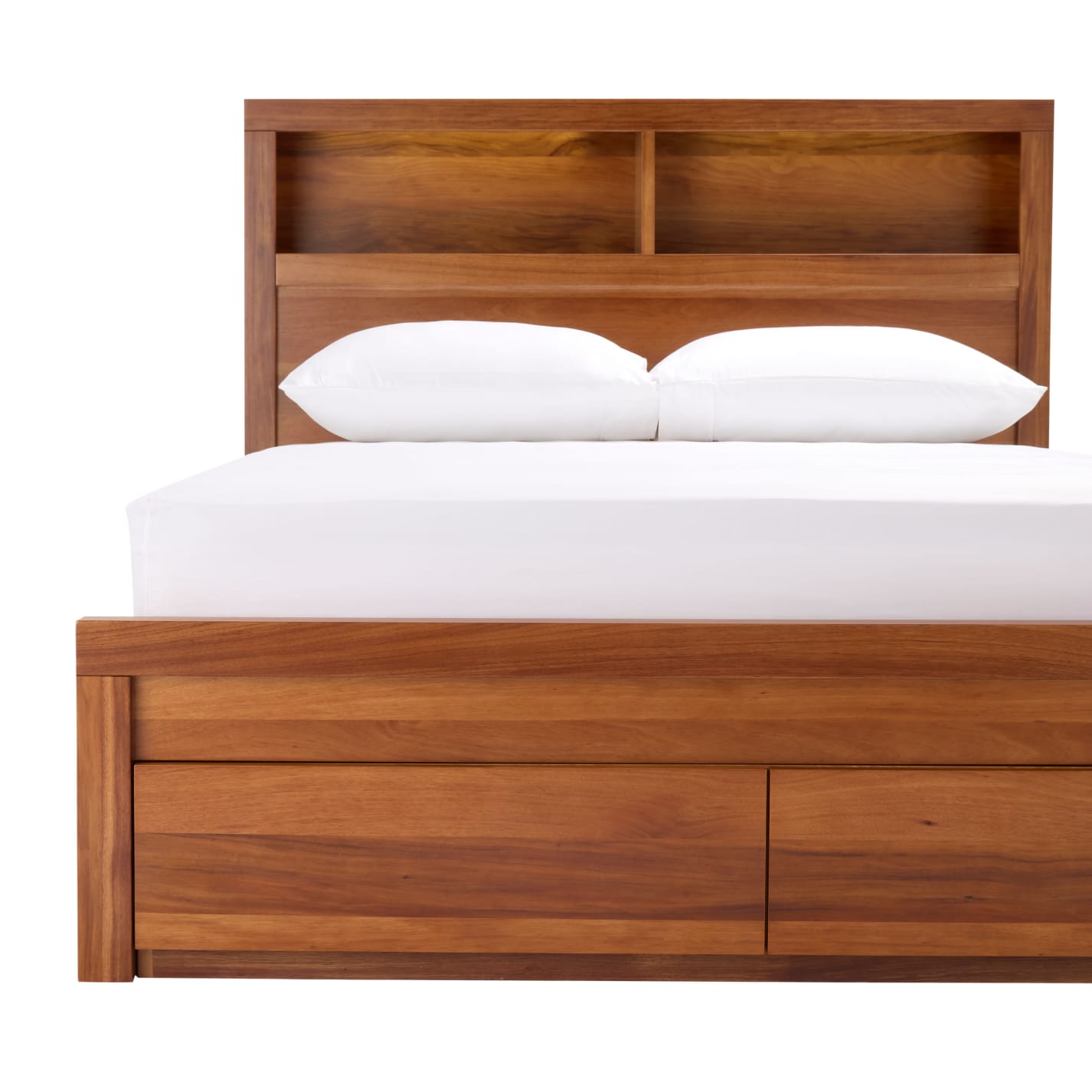 Clemence Blackwood Gaslift Bed Drawers Bookend with USB & LED color Blackwood