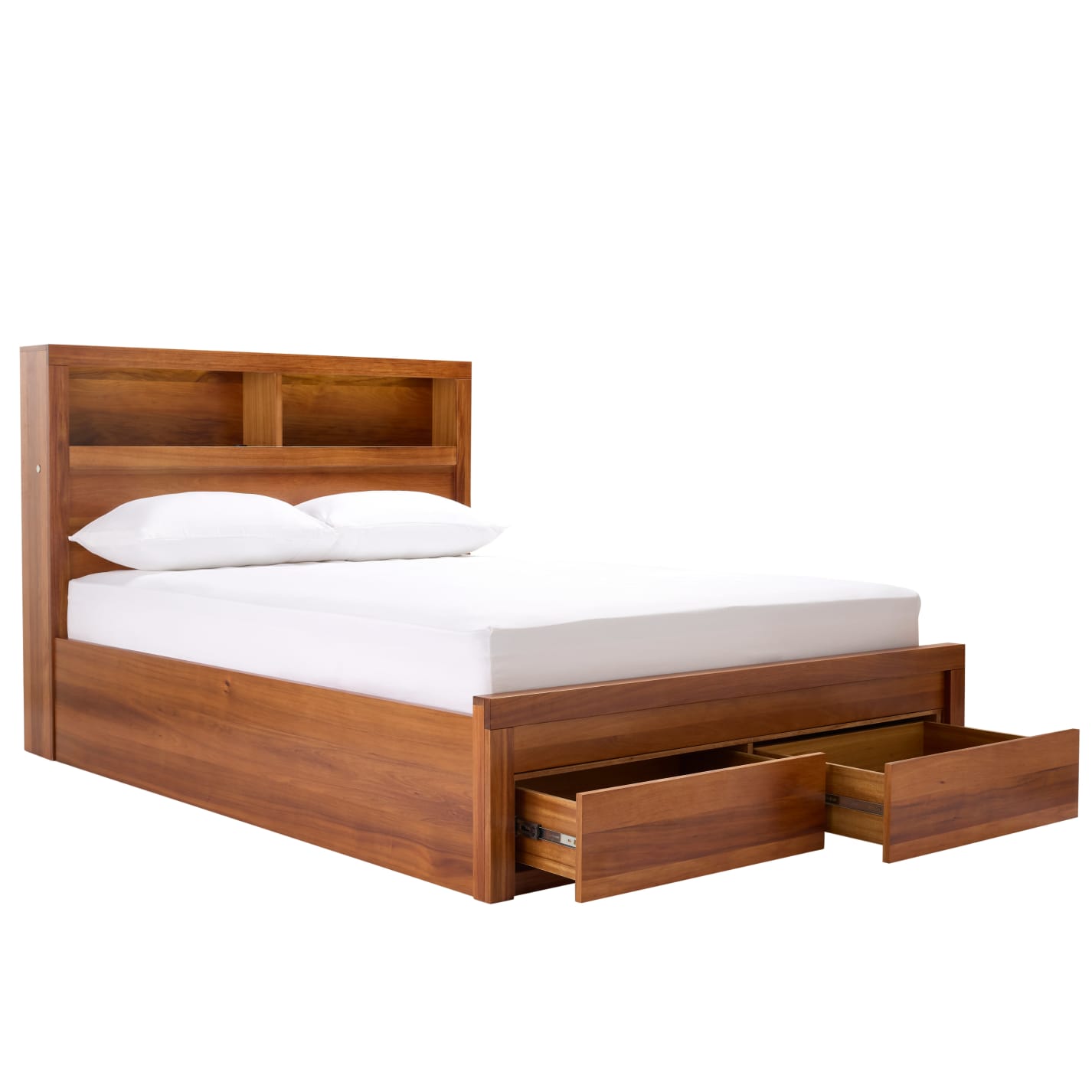 Clemence Blackwood Gaslift Bed Drawers Bookend with USB & LED color Blackwood