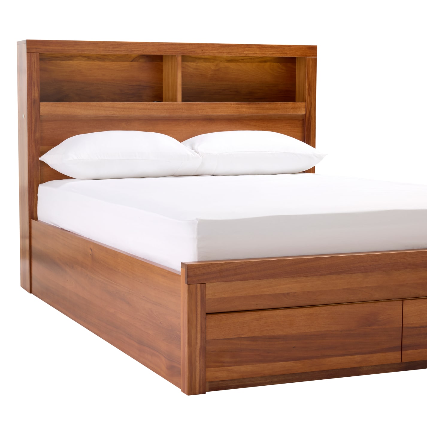 Clemence Blackwood Gaslift Bed Drawers Bookend with USB & LED color Blackwood