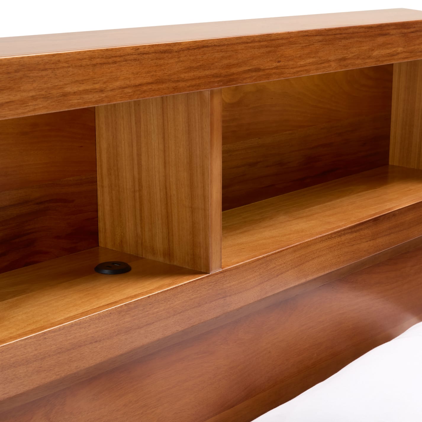 Clemence Blackwood Gaslift Bed Drawers Bookend with USB & LED color Blackwood