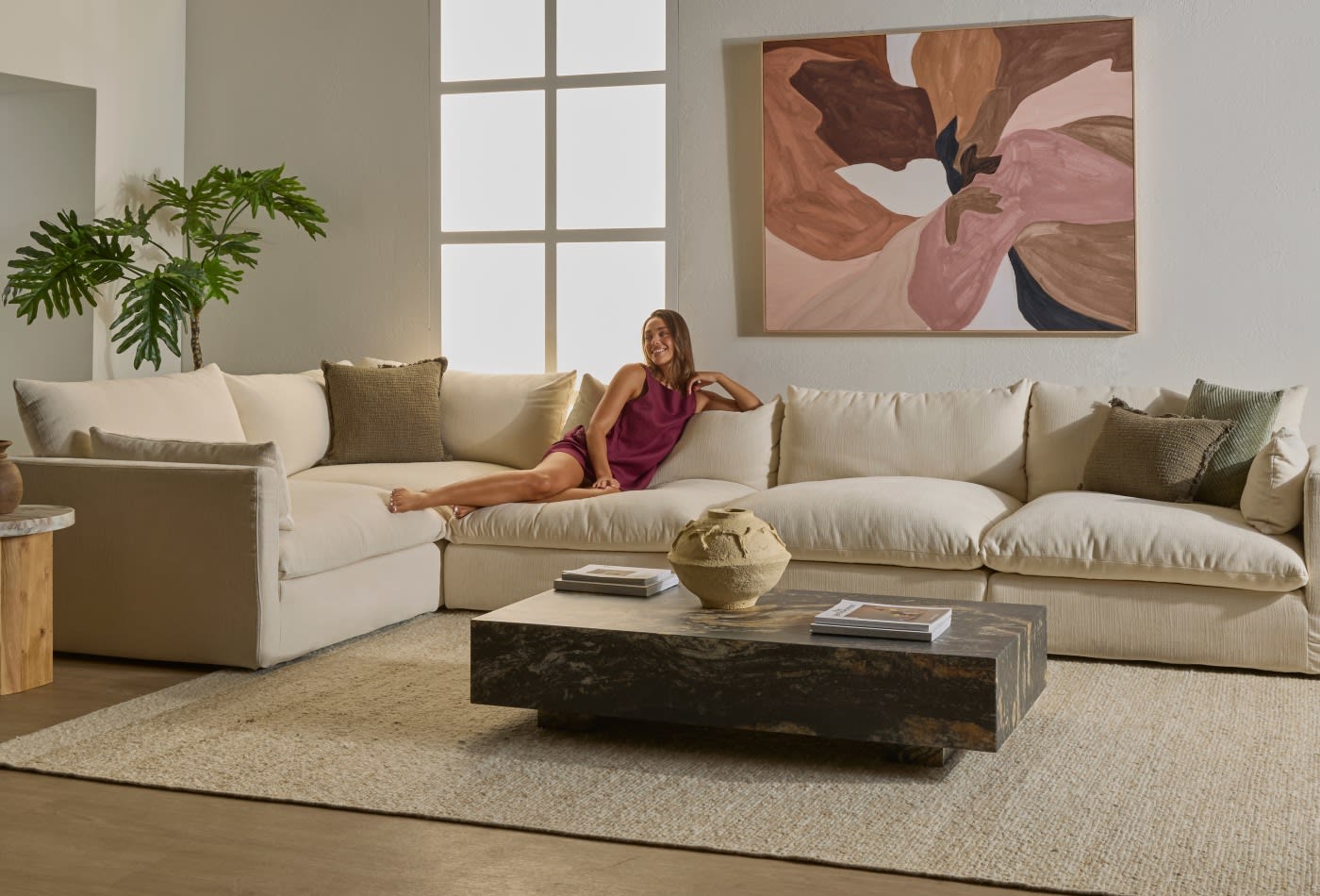 Willow Tribute Ice Corner Sofa - 5 Seater color Tribute Ice