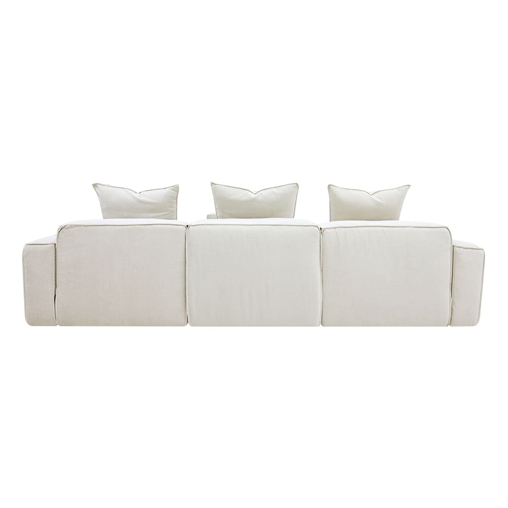 Riley Apt Muse Flax Chaise Sofa - 3 Seater color Muse Flax