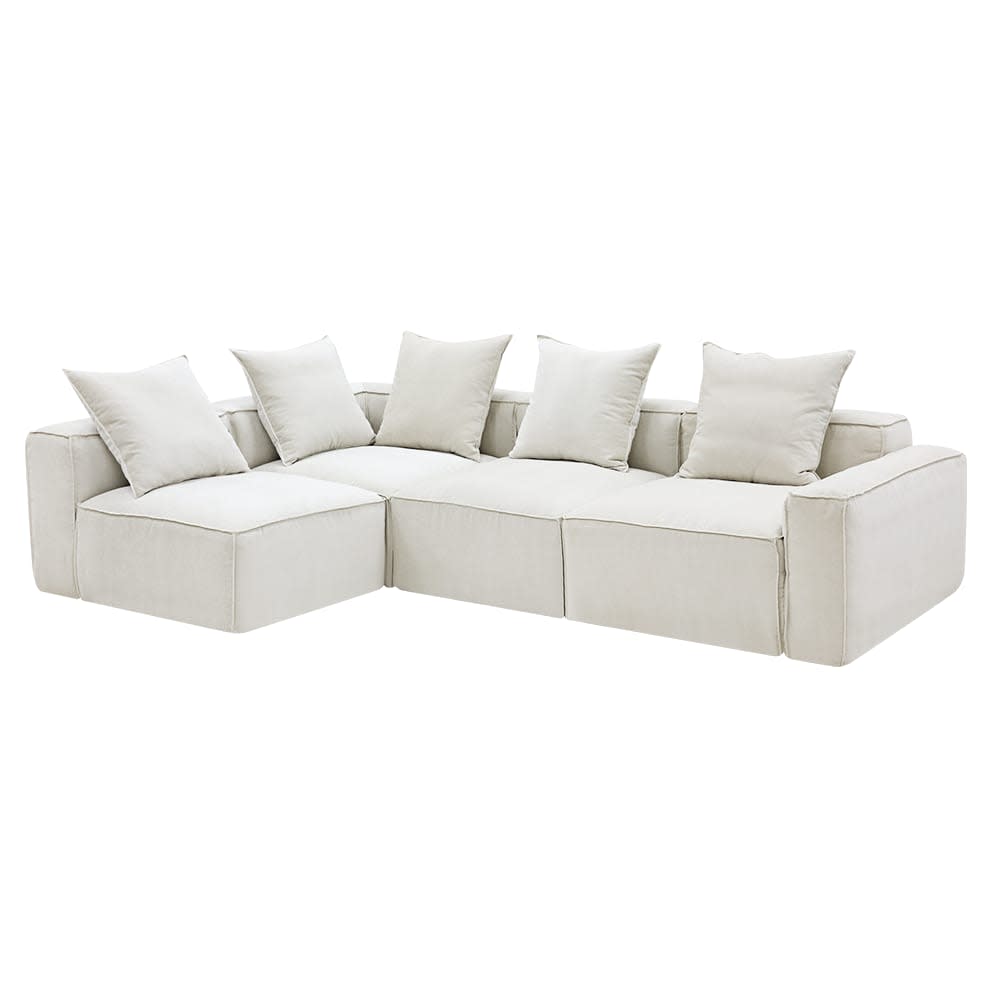 Riley Apt Muse Flax Corner Sofa - 4 Seater LAF Terminal color Muse Flax