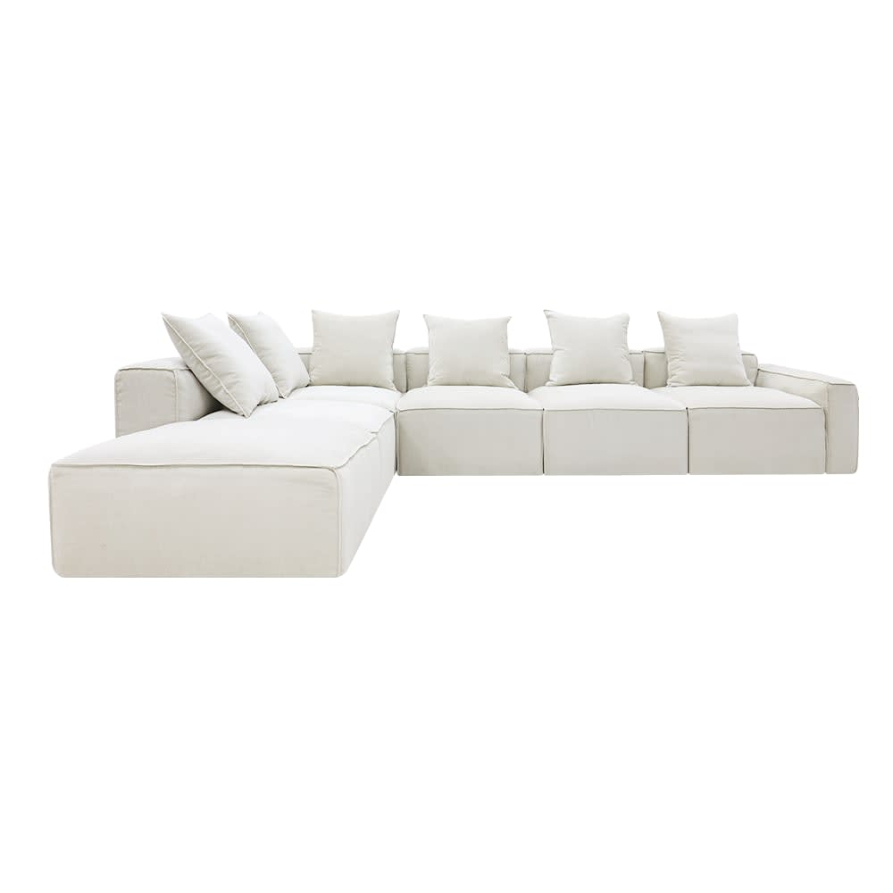 Riley Apt Muse Flax Sofa - 6 Seater LAF Terminal color Muse Flax