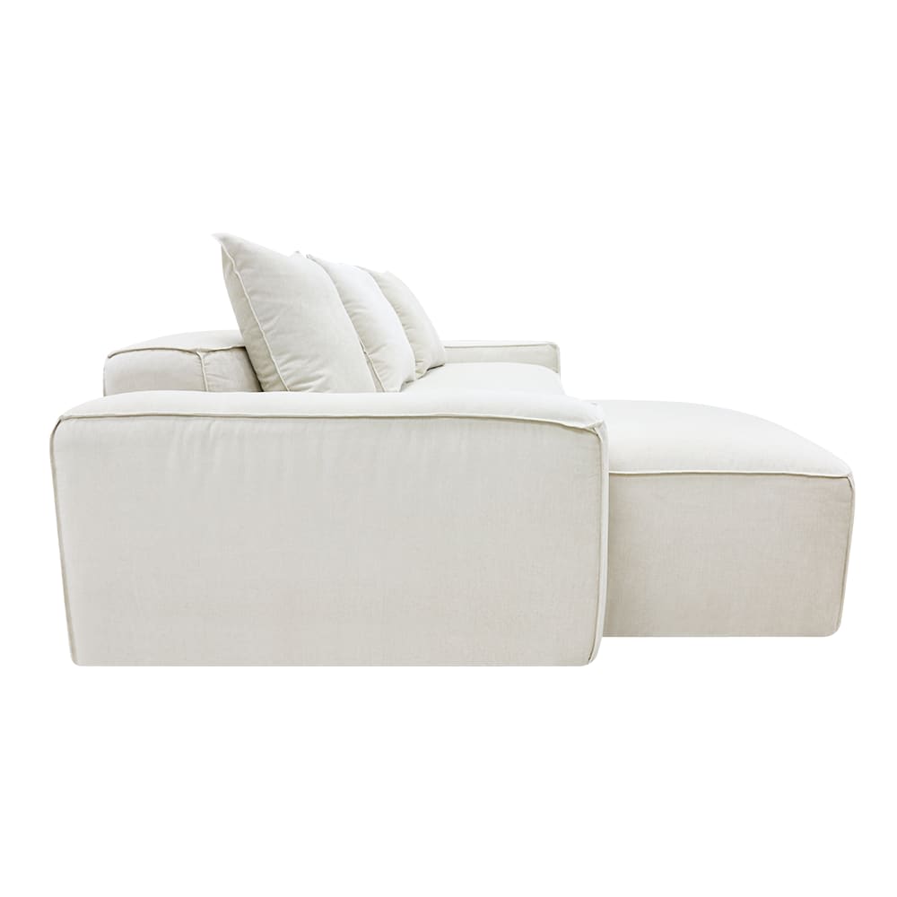 Riley Apt Muse Flax Chaise Sofa - 3 Seater color Muse Flax