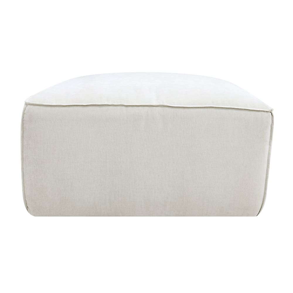 Riley Apt Muse Flax Ottoman color Muse Flax