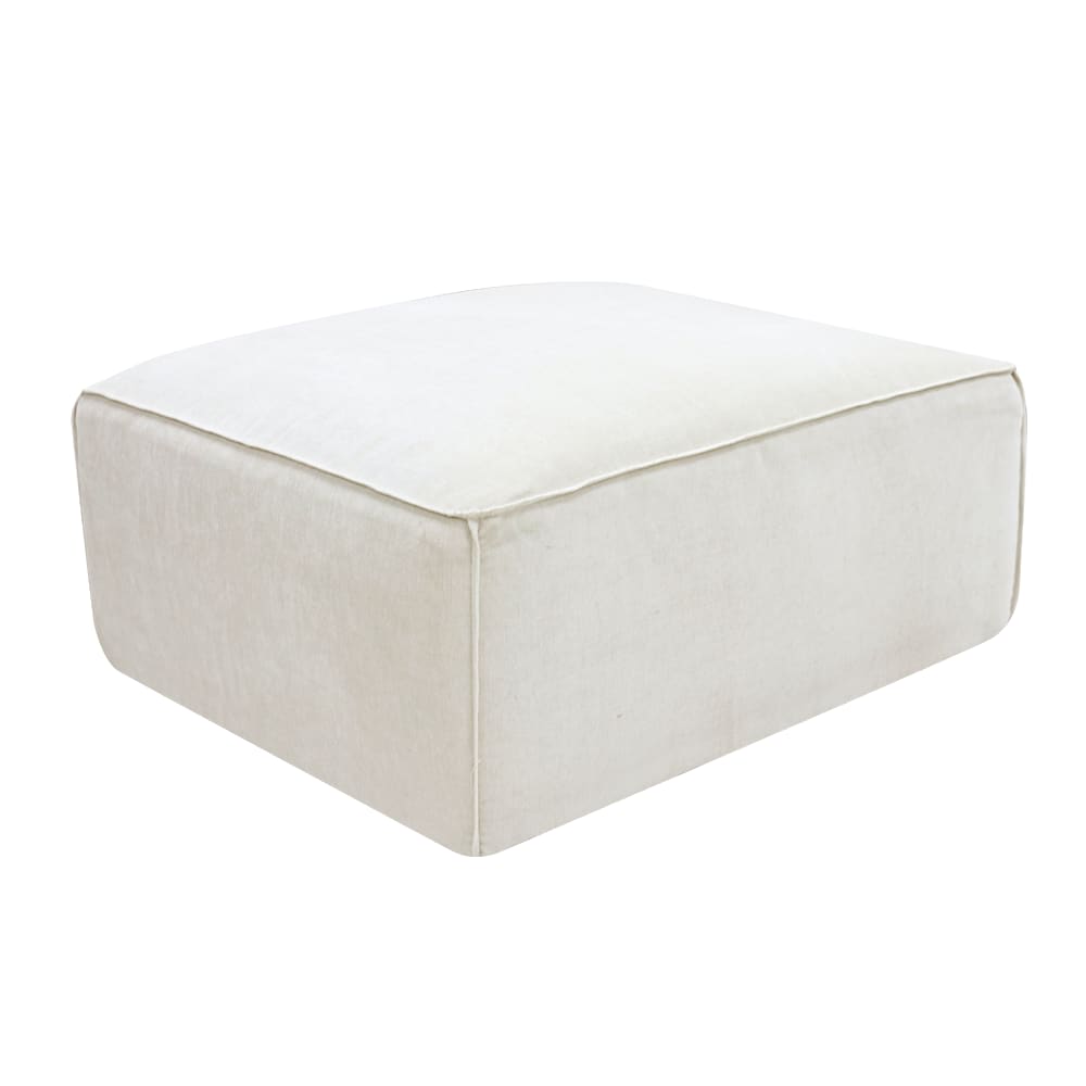 Riley Apt Muse Flax Ottoman color Muse Flax