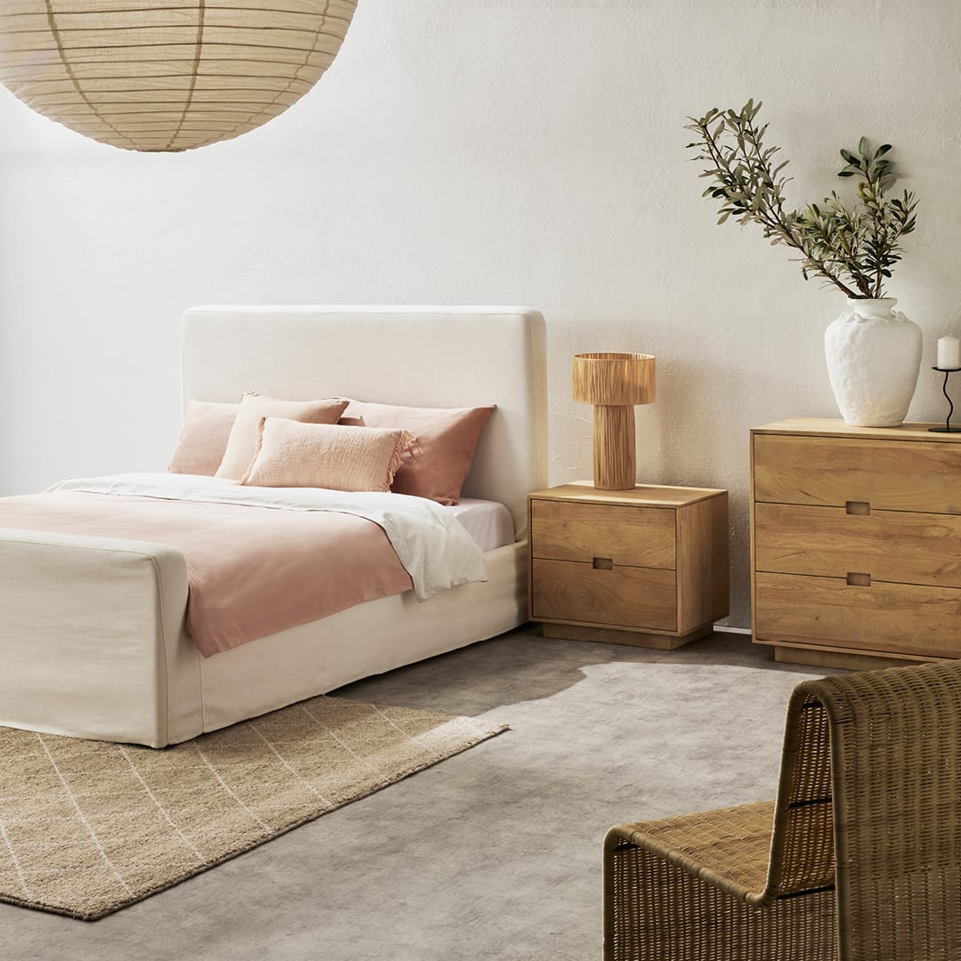 Bari Bedside Table - 2 Drawer color Oak