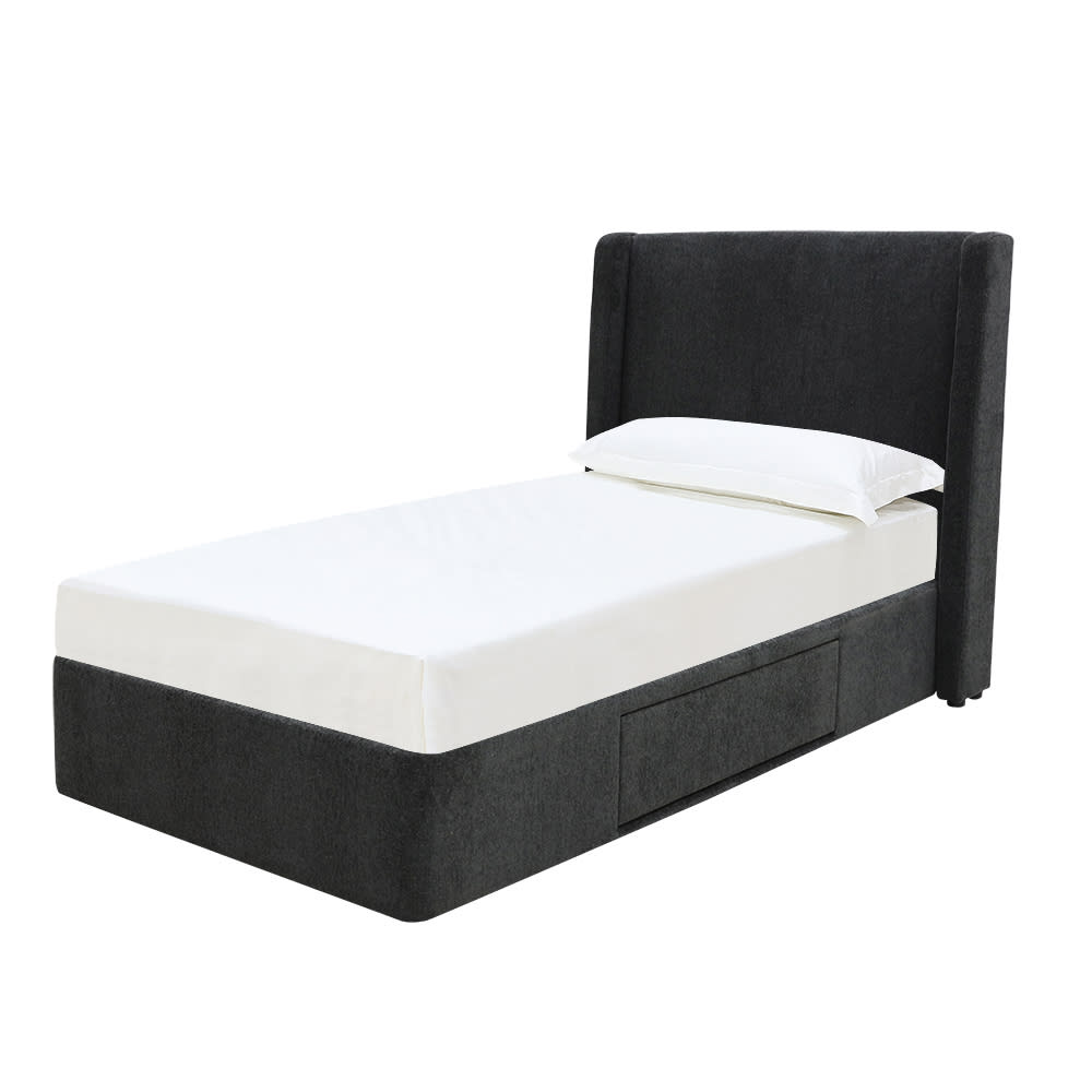 Wing Drawer Bed California Charcoal color California Charcoal