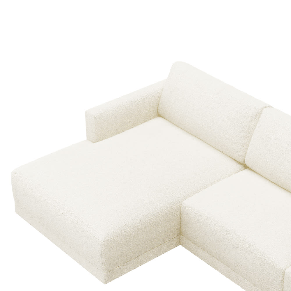 Haven Boucle Ivory Chaise Sofa - 3 Seater color Boucle Ivory