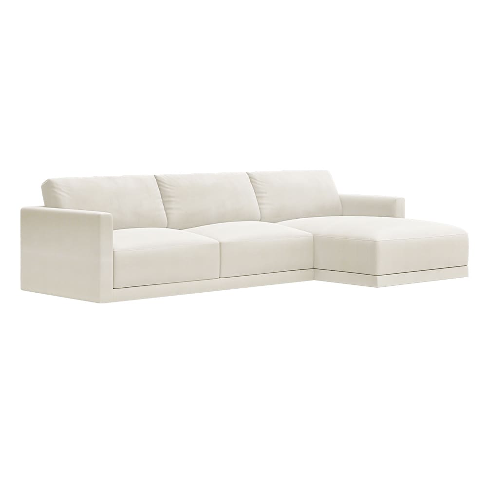 Haven Muse Flax Chaise Sofa - 3 Seater color Muse Flax