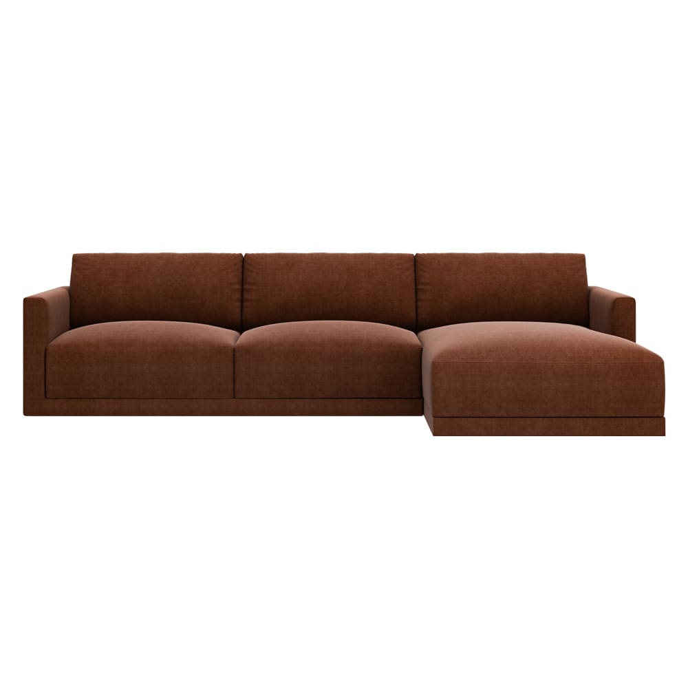 Haven Muse Rust Chaise Sofa - 3 Seater color Muse Rust