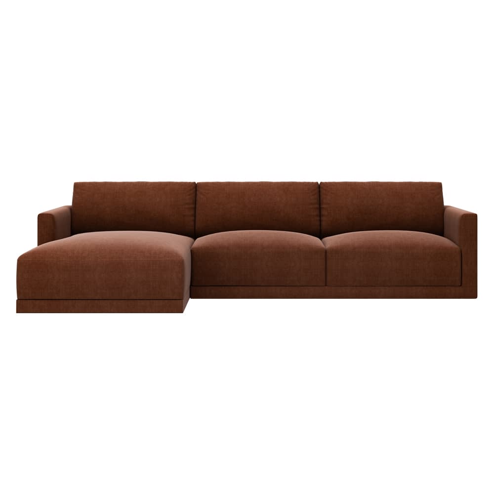 Haven Muse Rust Chaise Sofa - 3 Seater color Muse Rust