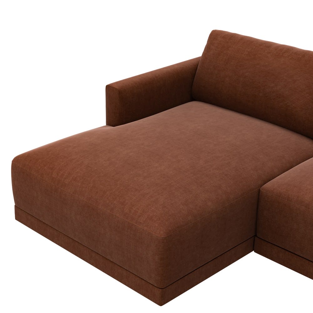 Haven Muse Rust Chaise Sofa - 3 Seater color Muse Rust