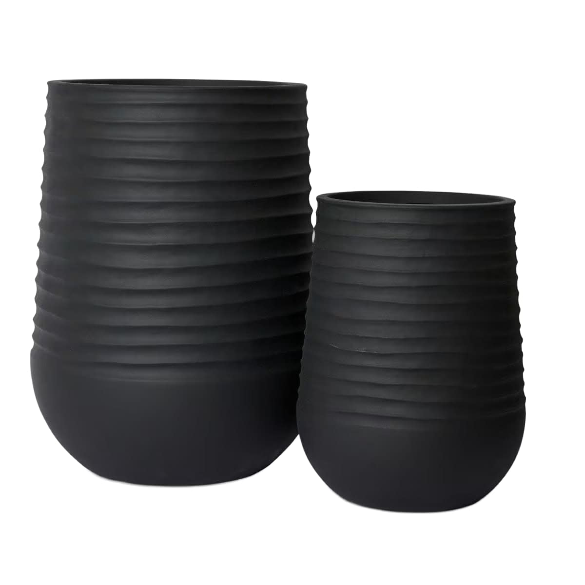 Knox Tall Stonelite Planter Black color Black