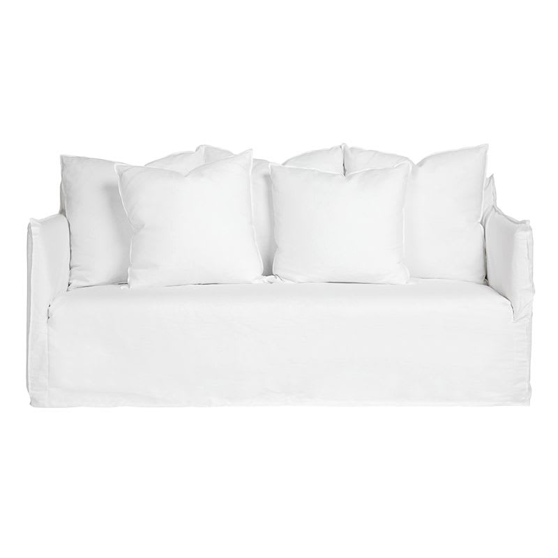 Como Linen Standard Sofa White - 2.5 Seater color Linen White