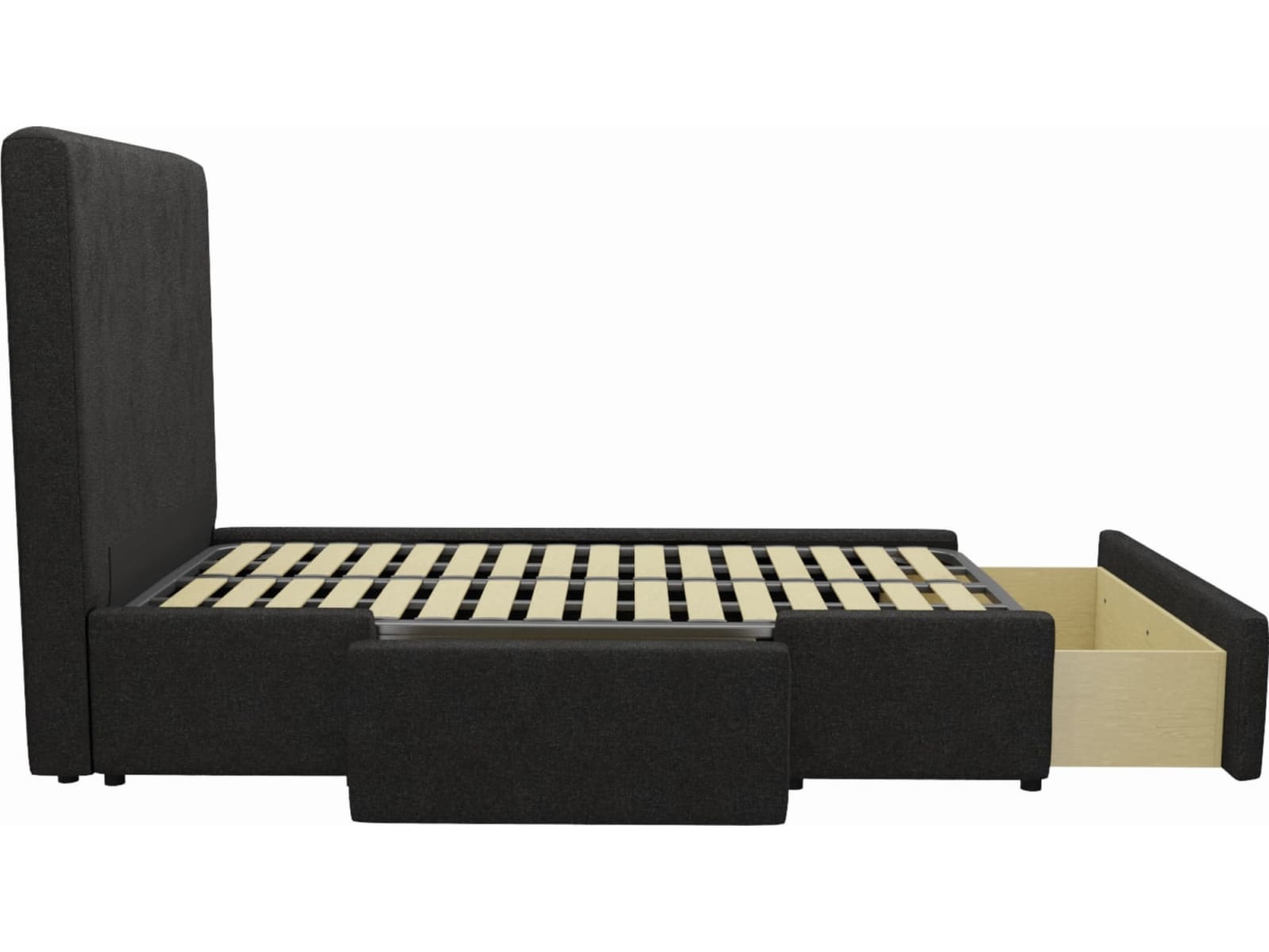 Aria California Charcoal Left Drawer Storage Bed color California Charcoal
