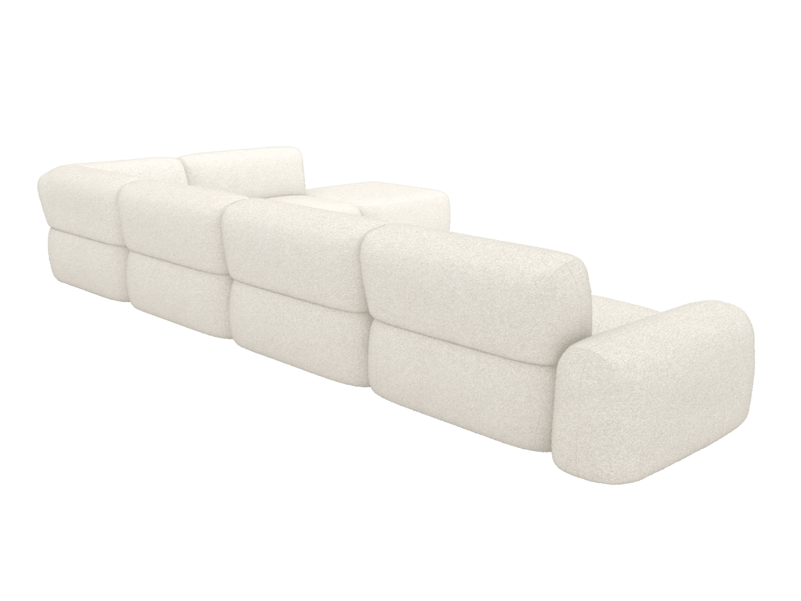 Beckett Boucle Ivory Modular Sofa - 7 Seater color Boucle Ivory
