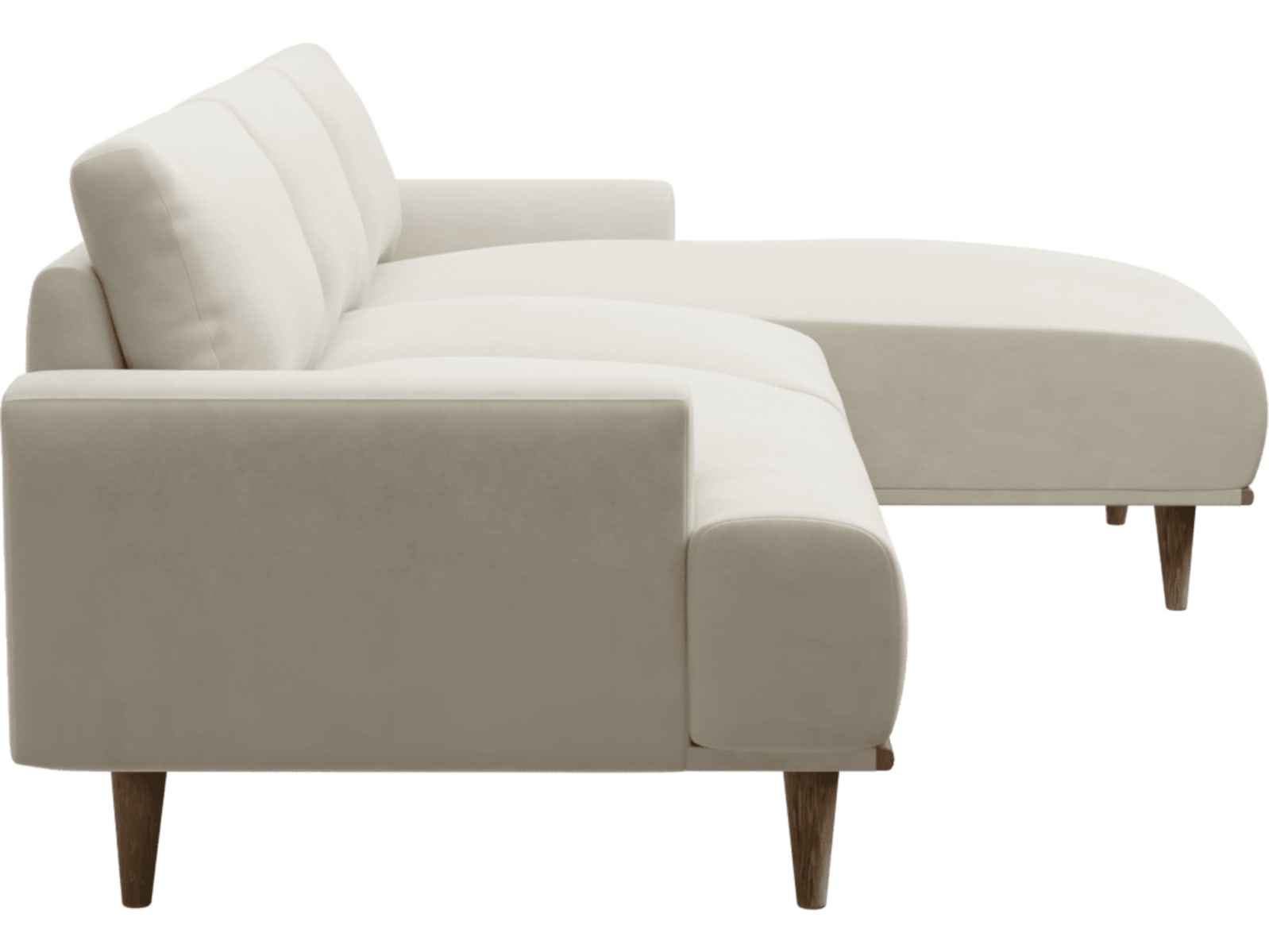 Dane Muse Flax Chaise Sofa - 3 Seater color Muse Flax