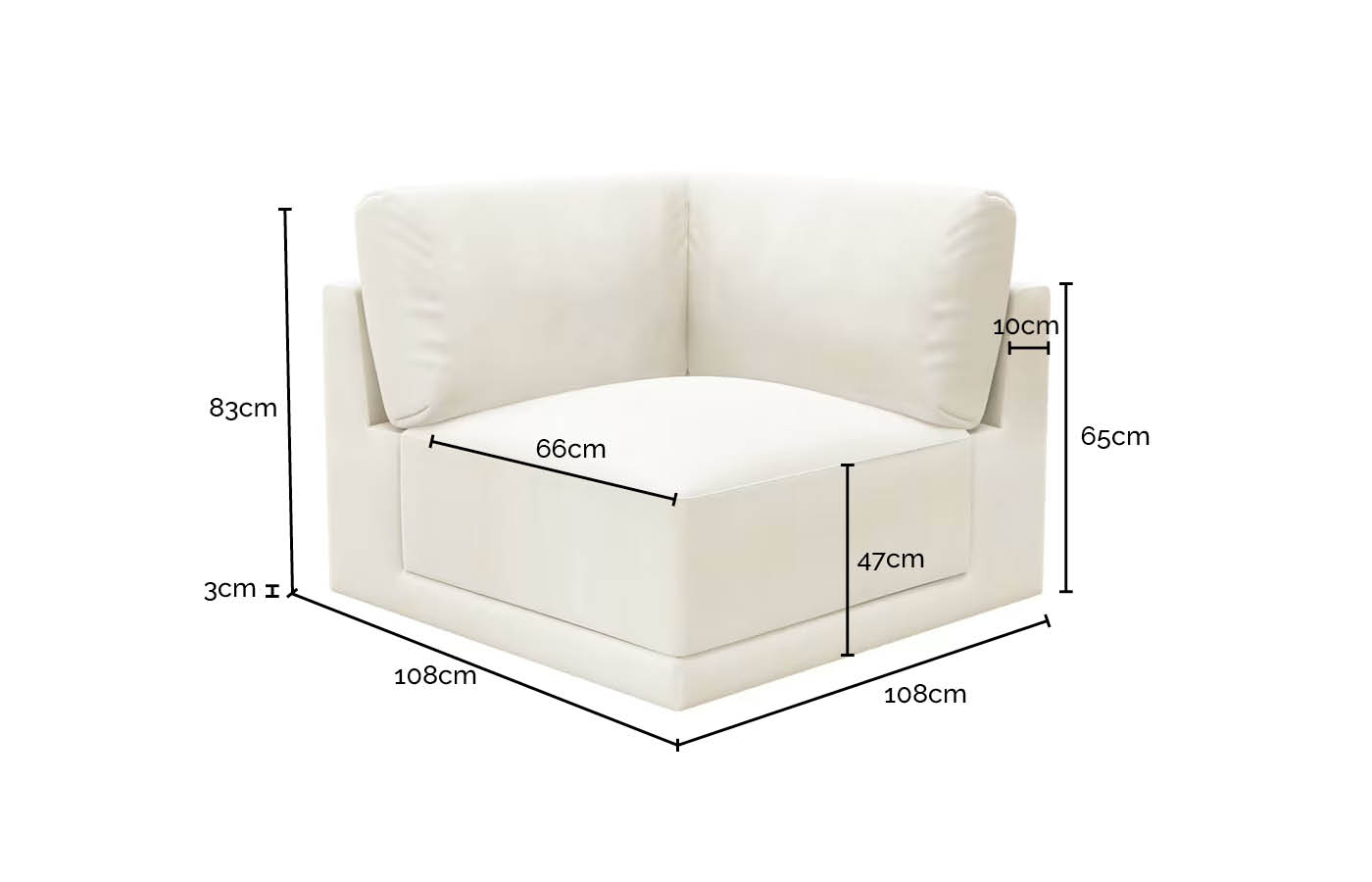 Haven Noa Desert Corner Sofa Chair Module color Noa Desert
