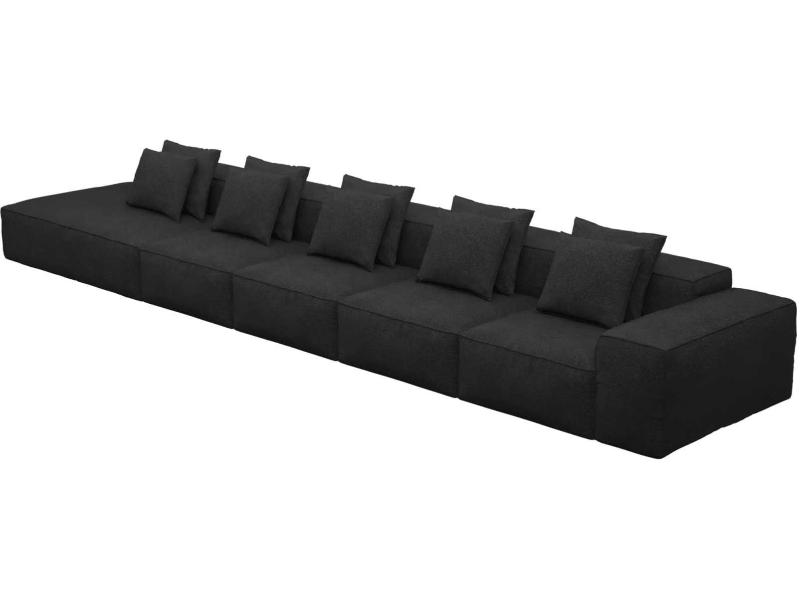 Riley California Charcoal Modular Sofa - 1x Arm, 4x Armless, 1x Left Terminal color California Charcoal