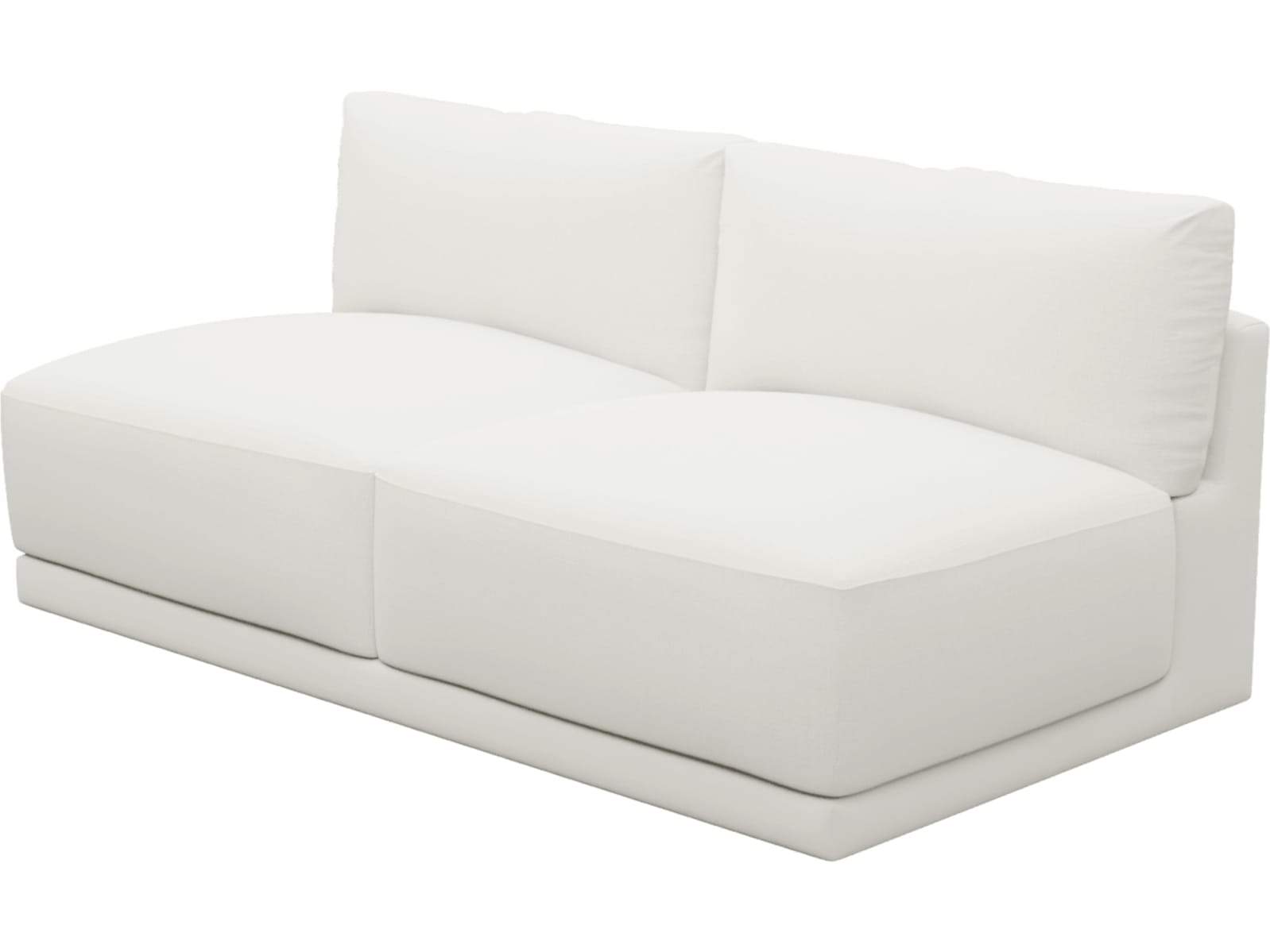 Haven Tribute Shell 2 Seater Armless Sofa Module color Tribute Shell