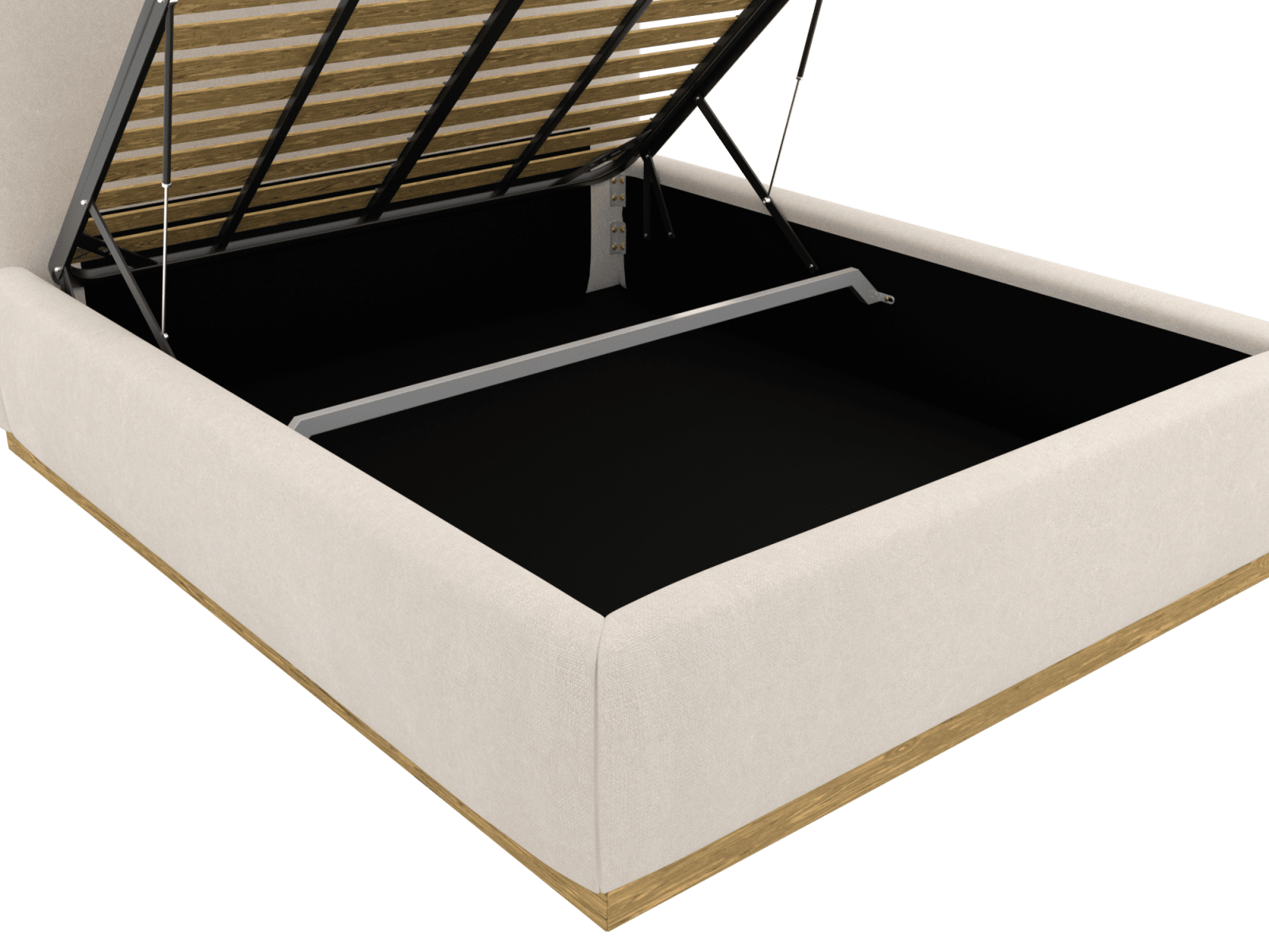 Haven Gas Lift Bed View Cream Queen color View Cream