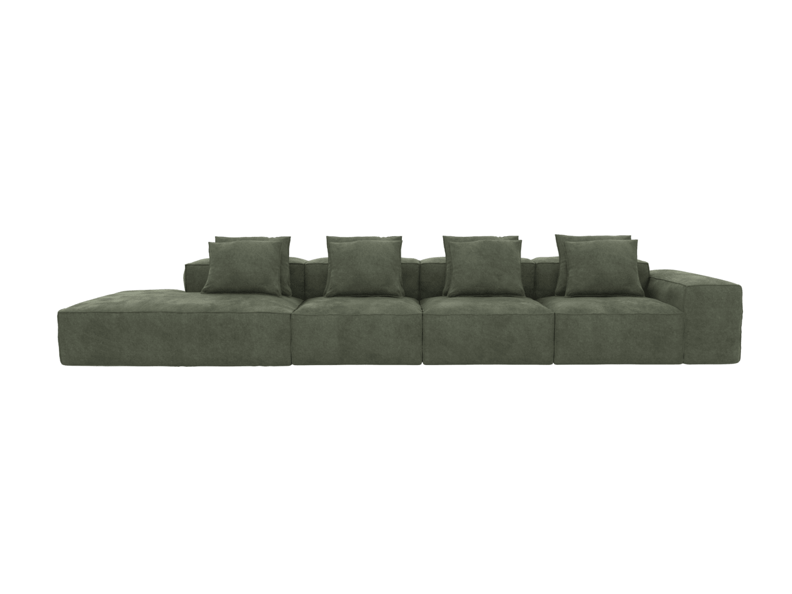 Riley Muse Forest 5 Seater Terminal Left Modular Sofa color Muse Forest