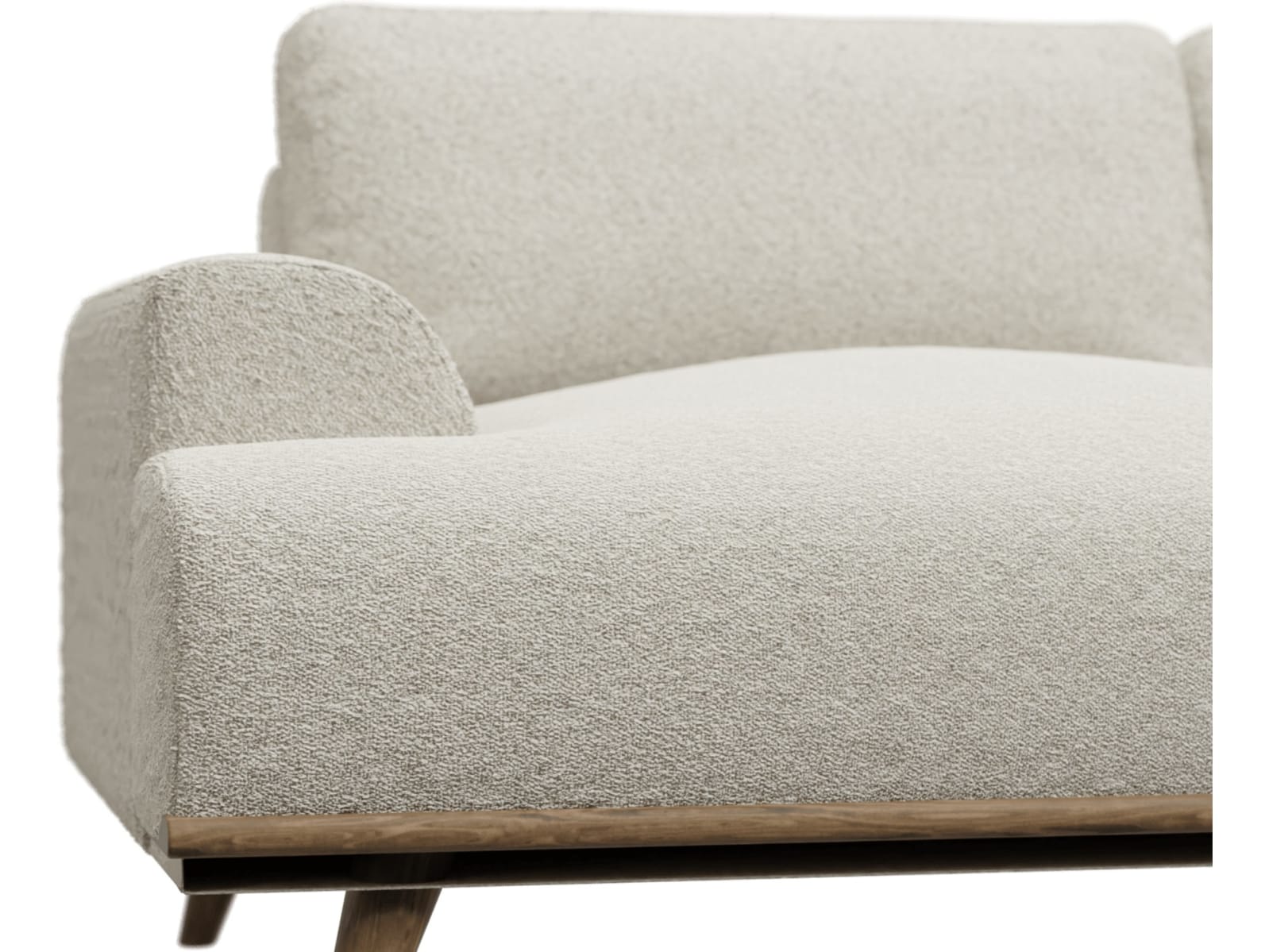 Dane Boucle Ivory Chaise Sofa - 3 Seater color Boucle Ivory