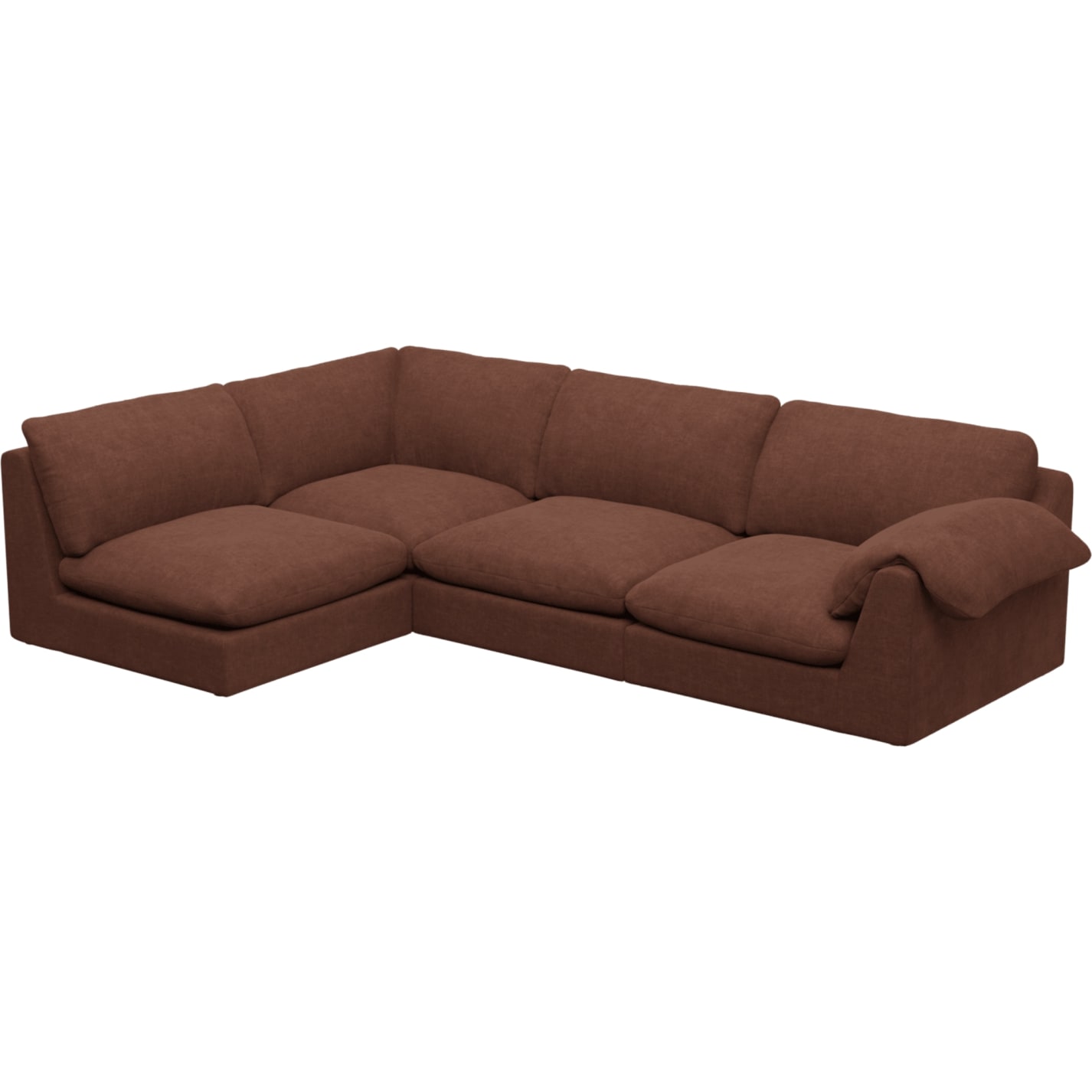 Ludlow Muse Rust Sofa - 4 Seater LAF Terminal color Muse Rust