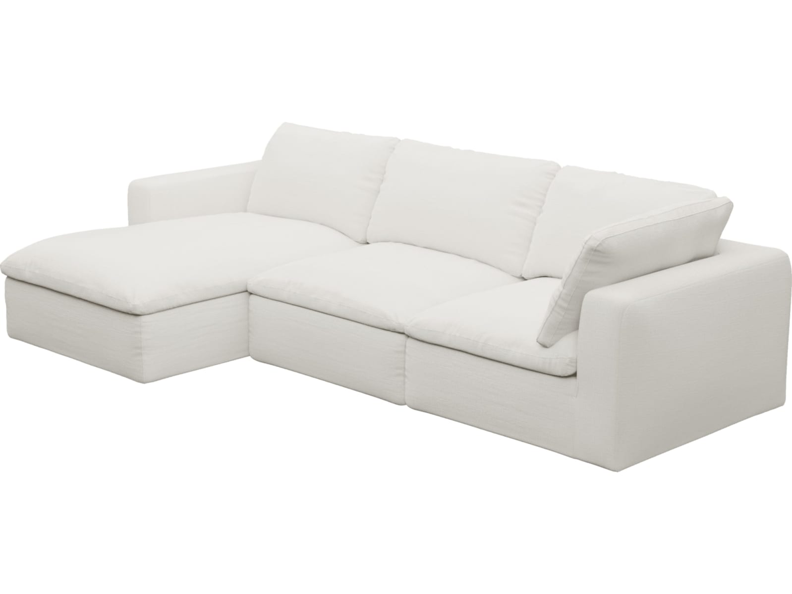 Cloud Deep Tribute Ice Modular Sofa - 3 Seater Chaise color Tribute Ice