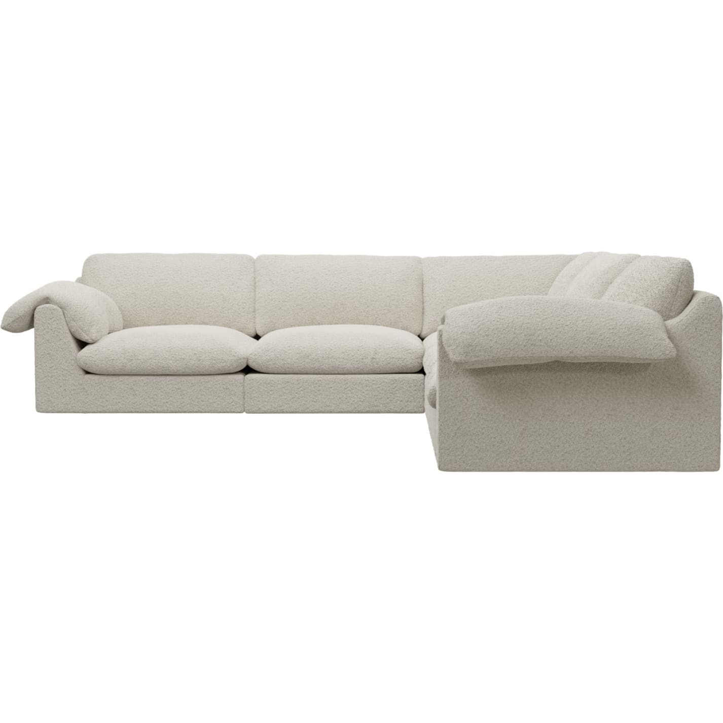Ludlow Boucle Ivory Corner Sofa - 5 Seater color Boucle Ivory