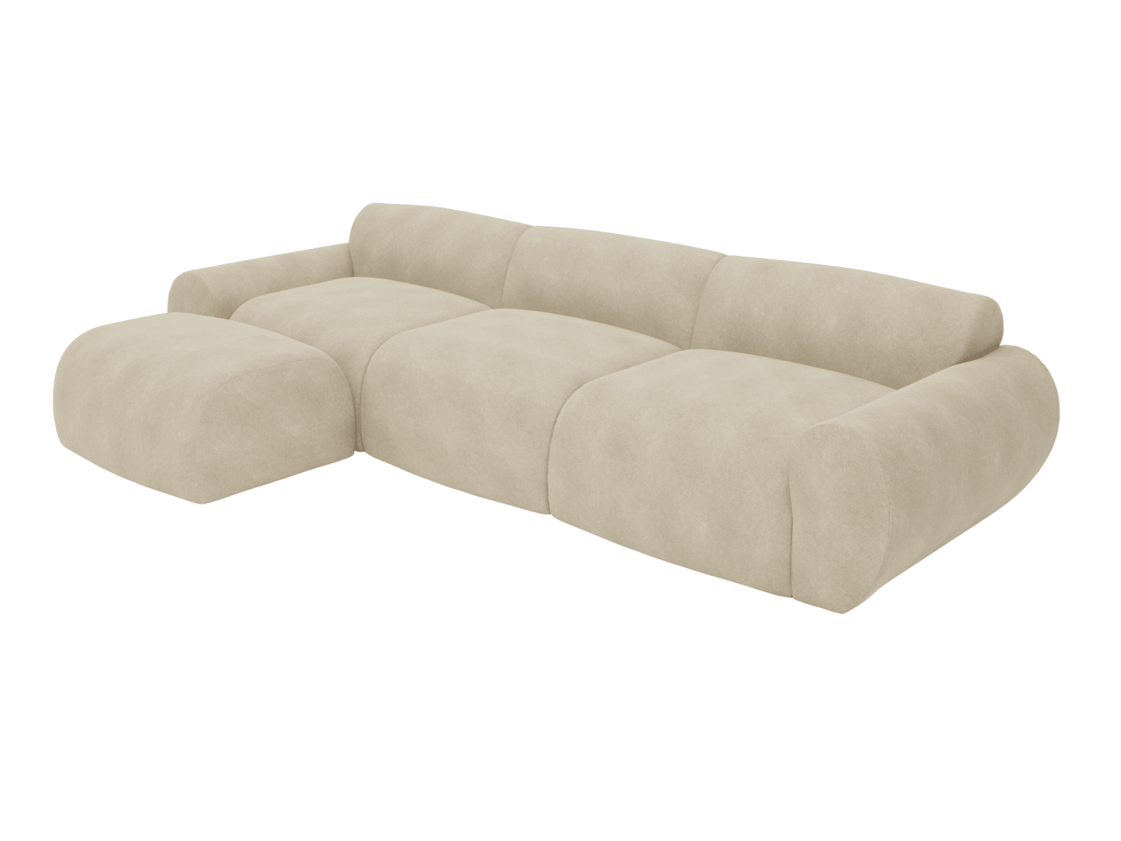 Malmo Avon Taupe Sofa with Ottoman - 4 Piece color Avon Taupe