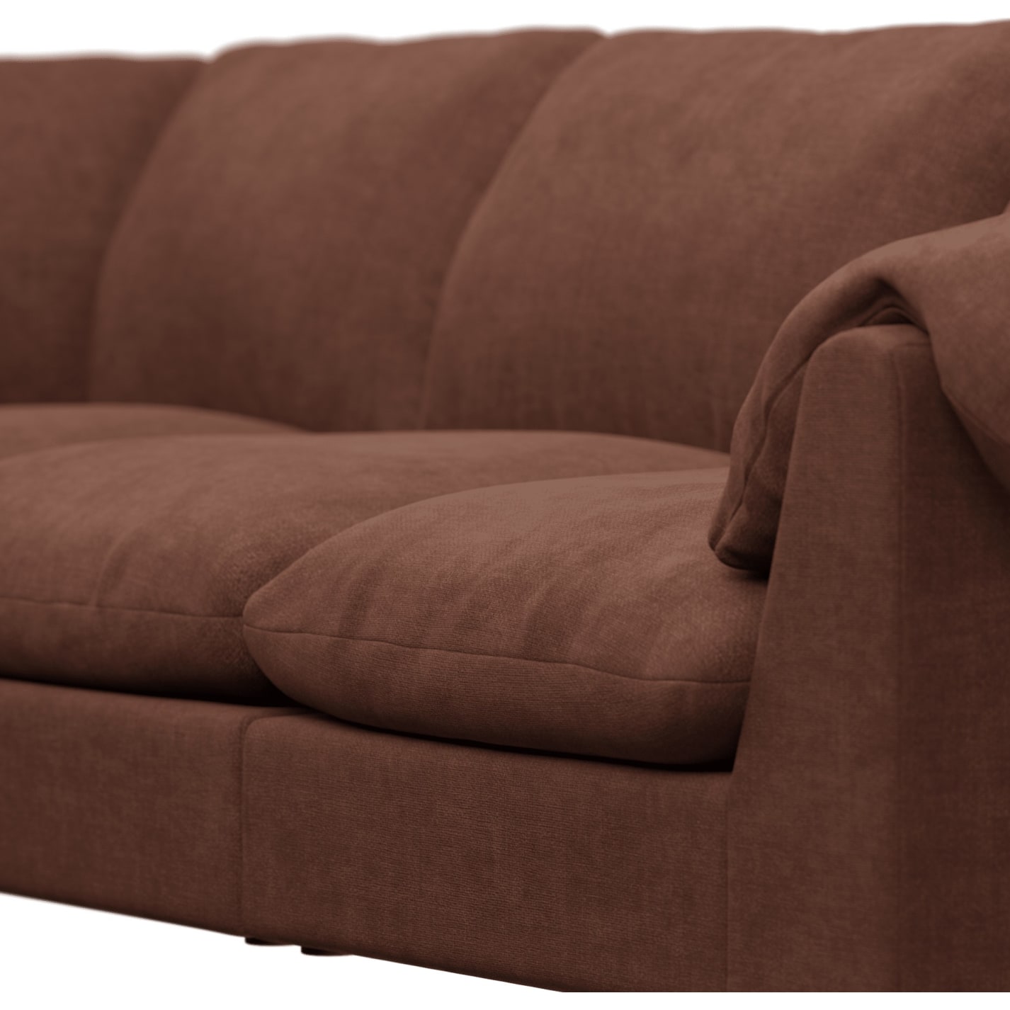 Ludlow Muse Rust Sofa - 4 Seater LAF Terminal color Muse Rust