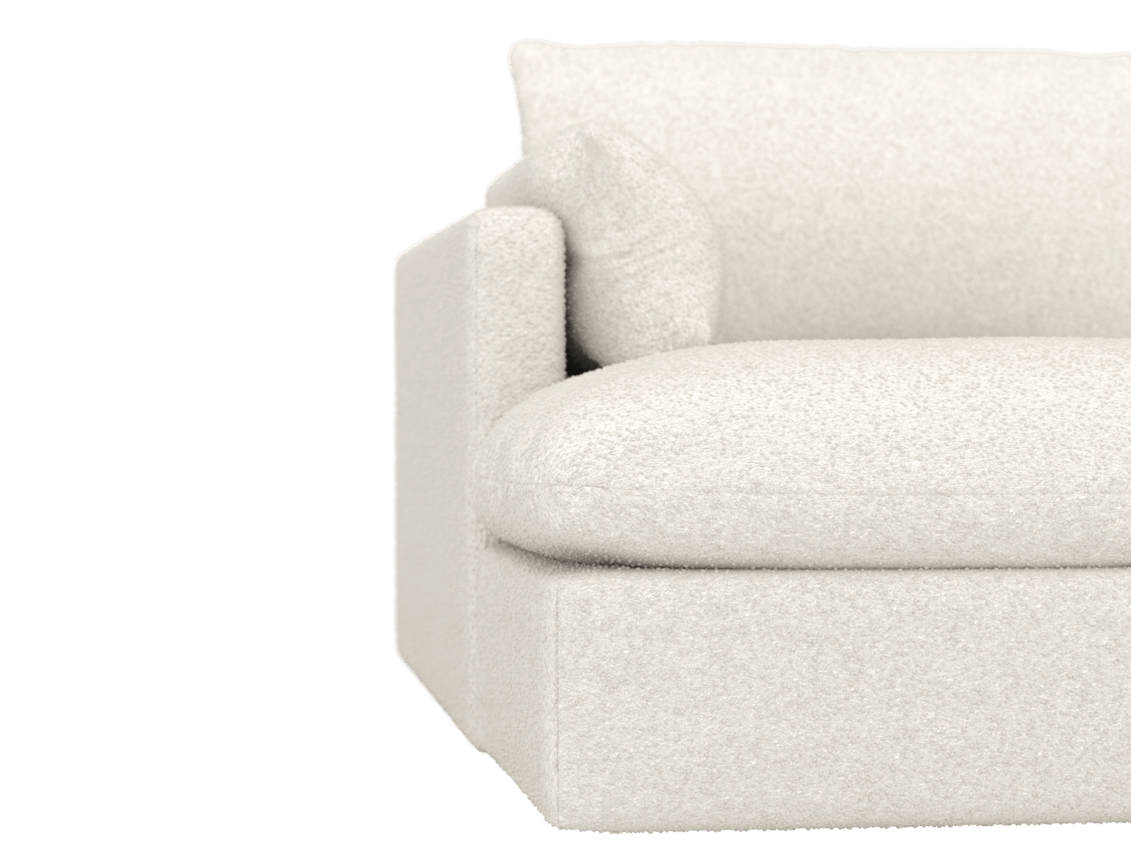 Willow Boucle Ivory Chaise Left Arm Facing Sofa Module color Boucle Ivory
