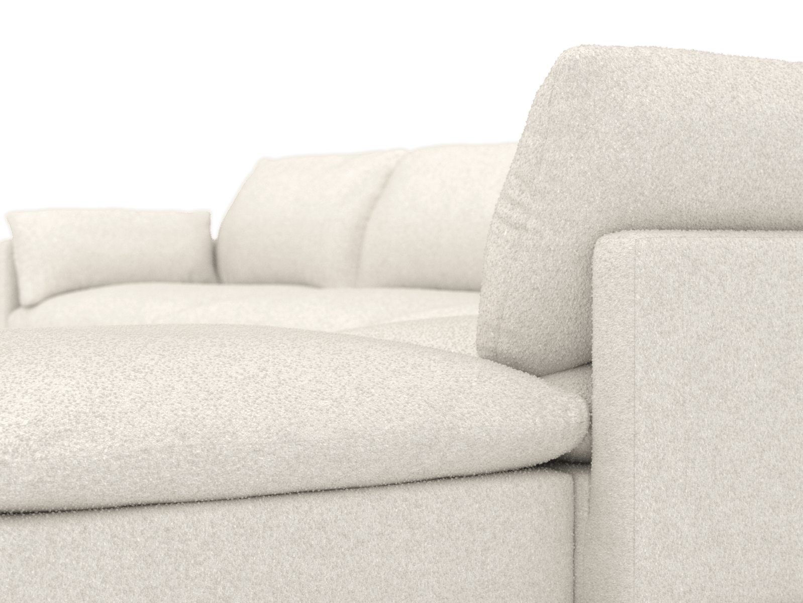 Willow Boucle Ivory Modular Sofa - 6 Seater RAF Terminal color Boucle Ivory