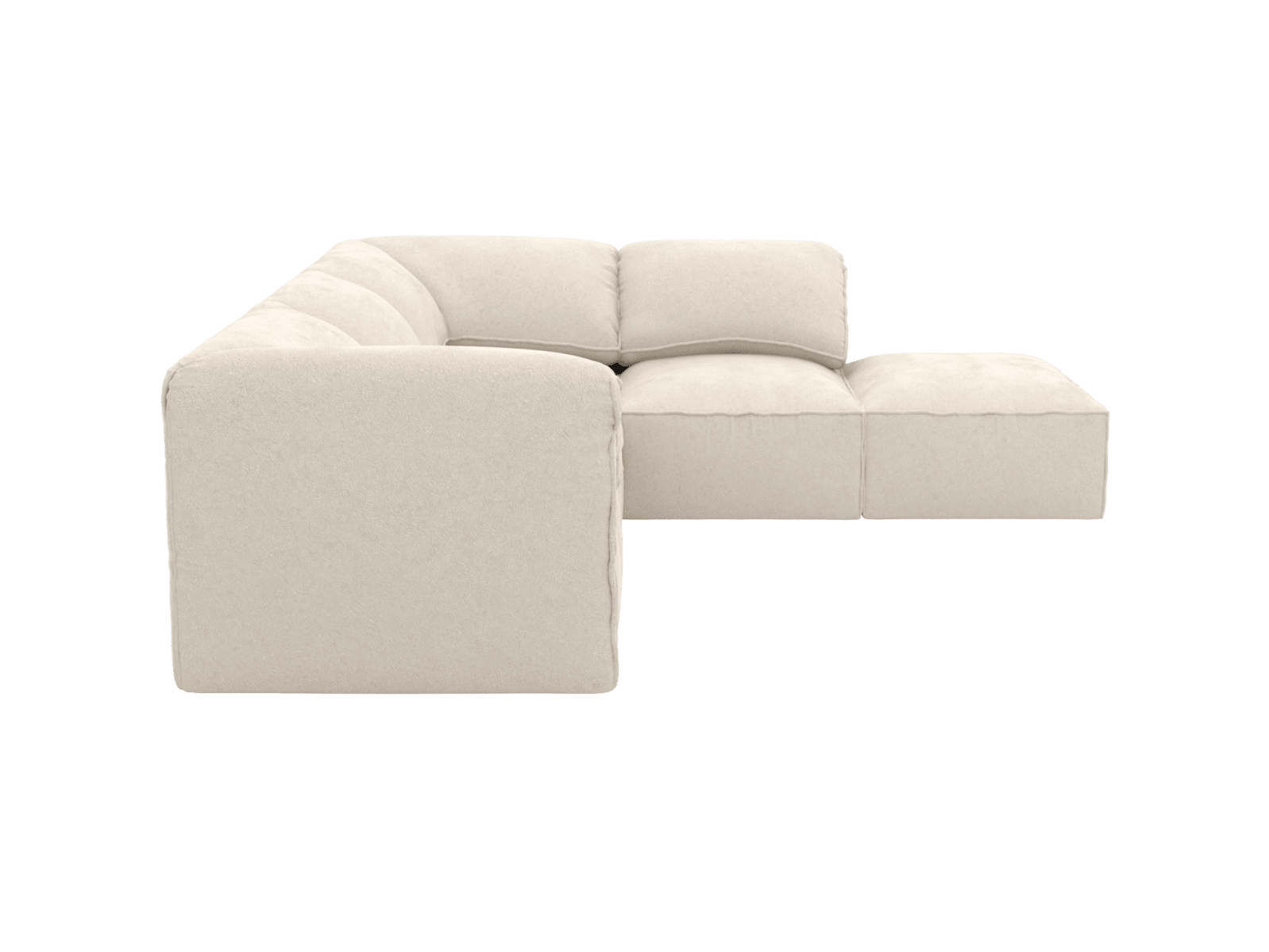 Kai Muse Flax Modular Sofa with Ottoman - 4 Seater color Muse Flax
