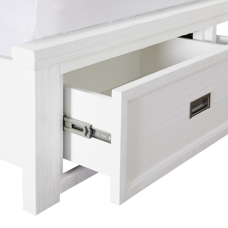 Aspen Storage Bed Frame White color White