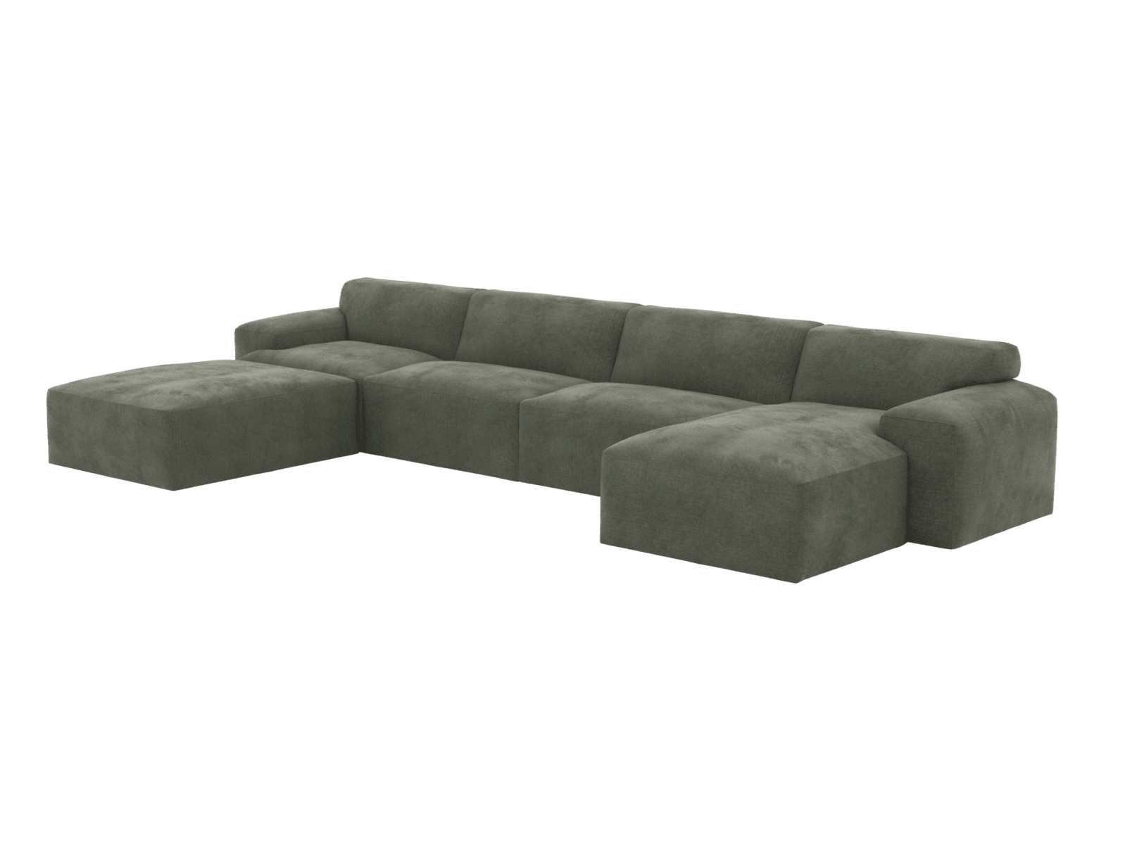 Copenhagen Tribute Dark Jade Chaise Sofa - 5 Seater U Shaped Modular color Tribute Dark Jade
