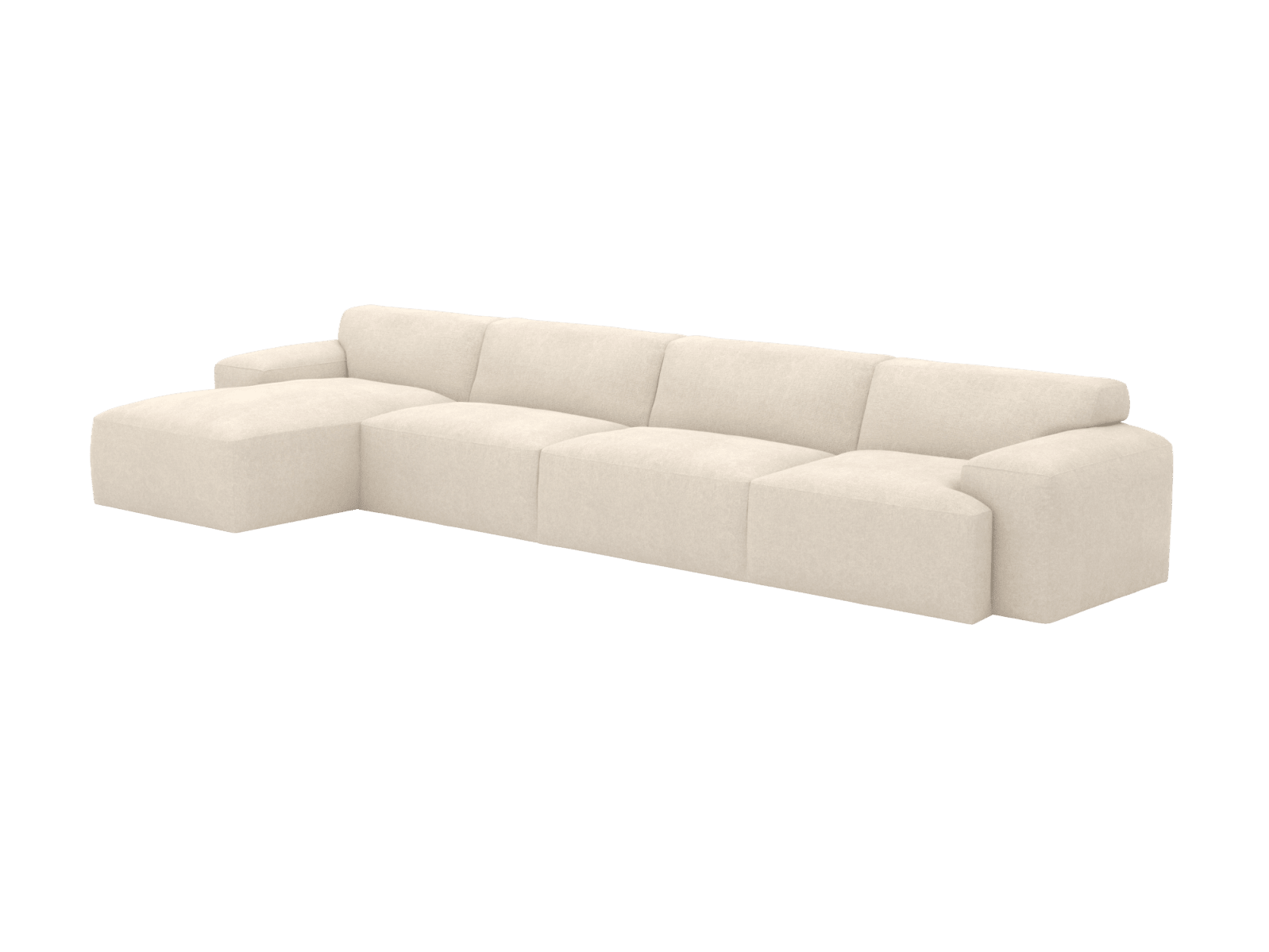 Copenhagen Tribute Shell Chaise Sofa - 4 Seater color Tribute Shell