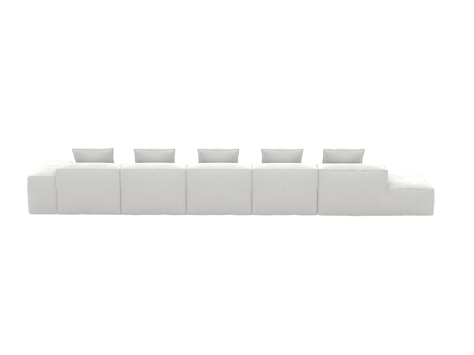 Riley Muse Frost 6 Seater Terminal Left Modular Sofa color Muse Frost