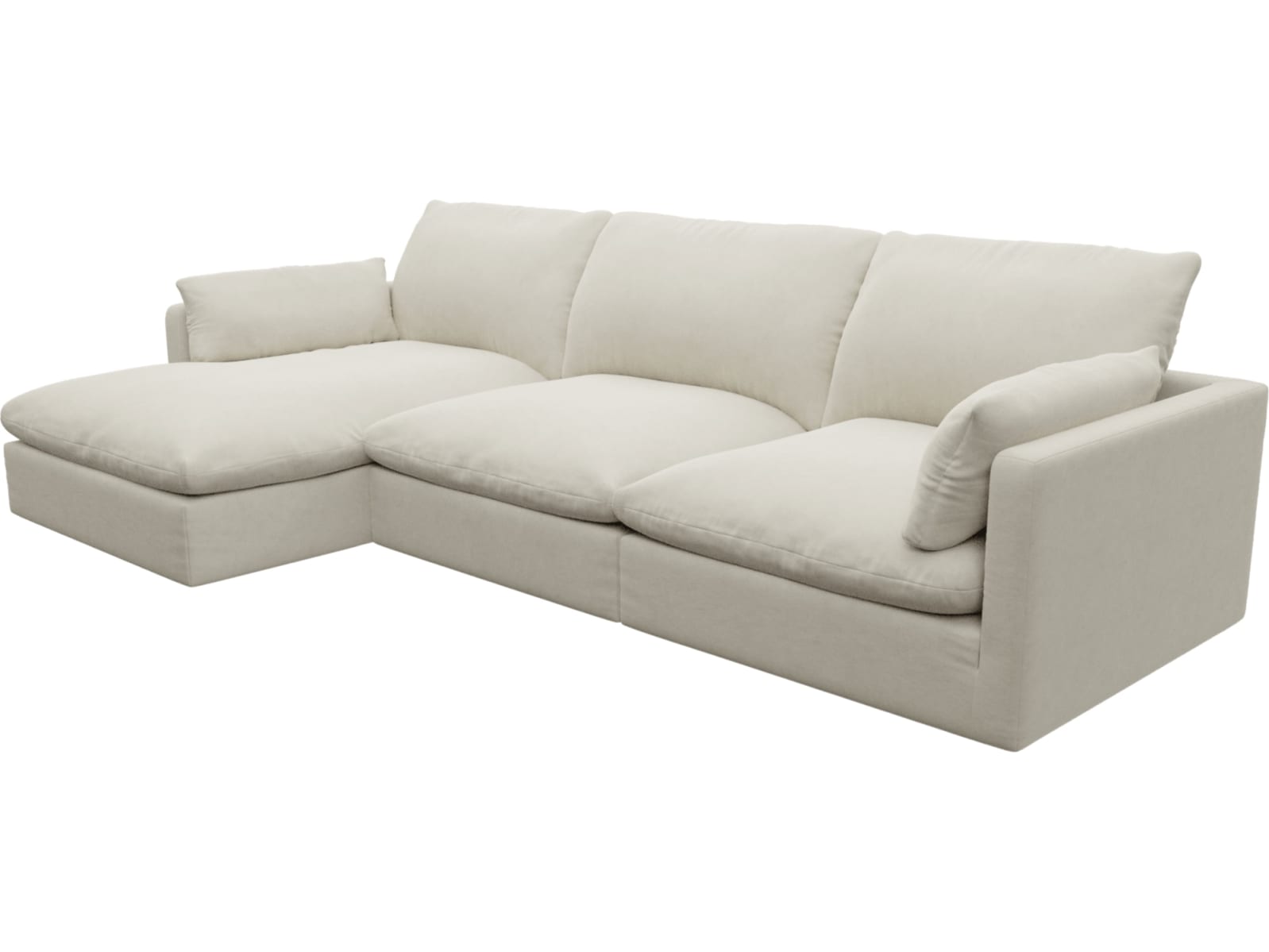 Willow Muse Flax Chaise Sofa - 3 Seater color Muse Flax