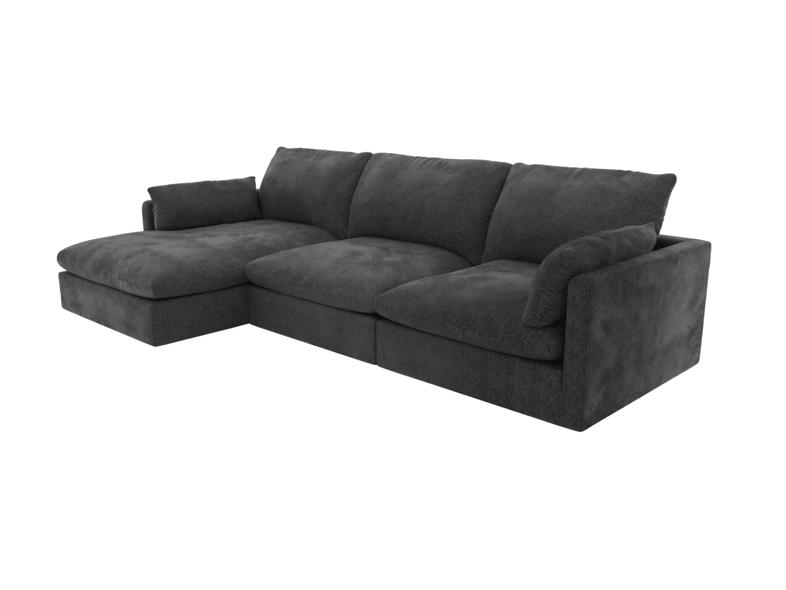Willow California Charcoal Chaise Sofa - 3 Seater color California Charcoal