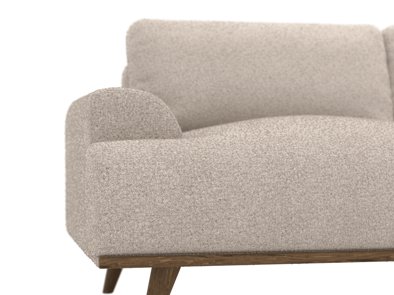 Dane Boucle Pumice Chaise Sofa - 3 Seater color Boucle Pumice