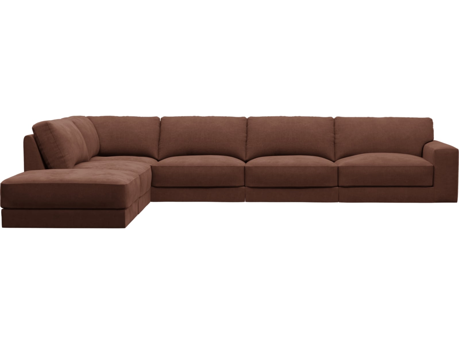 Monica Muse Rust Sofa - 6 Seater LAF Terminal color Muse Rust