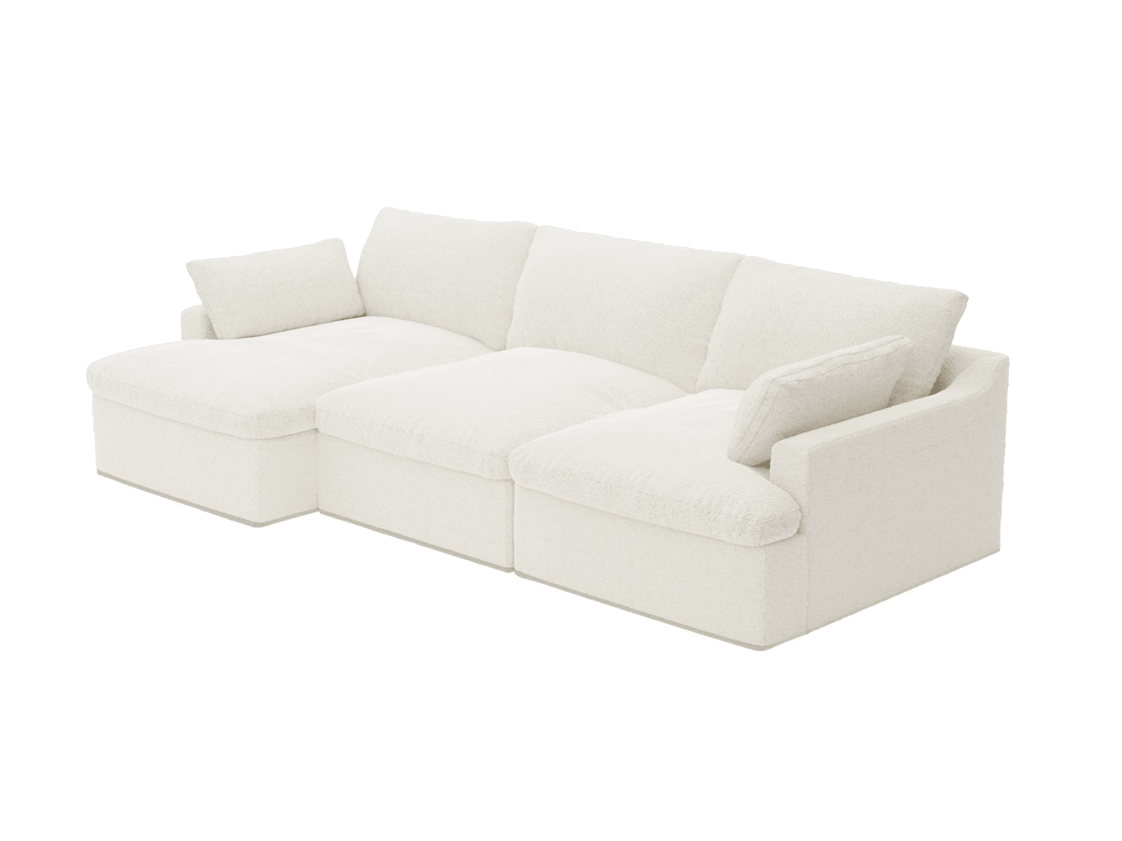 Retreat Boucle Ivory Chaise Sofa - 3 Seater color Boucle Ivory